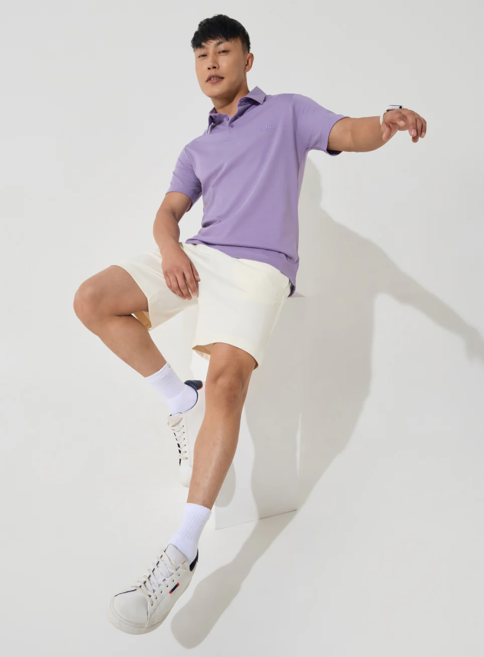 Men's Purple Everyday Luxe Cotton Polo T-shirt - Image 3