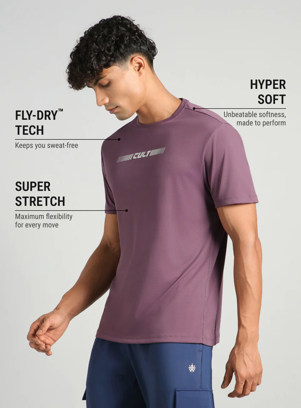 Men's Purple Everyday Performance T-shirt - Image 5