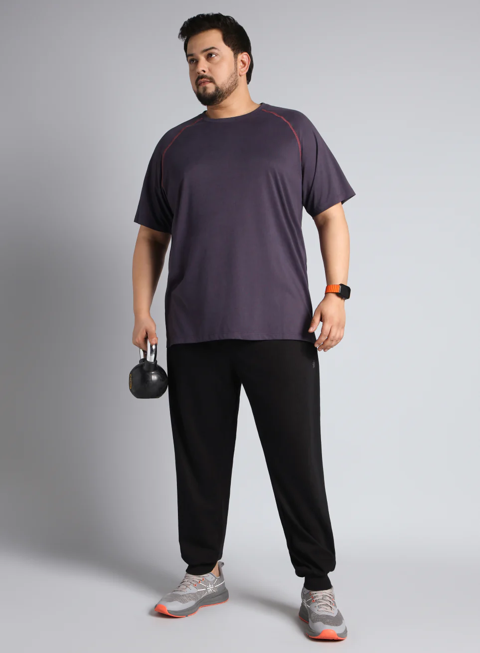 Men's Purple Flex Plus Size COMFORtech Regular fit T-shirt - Image 3