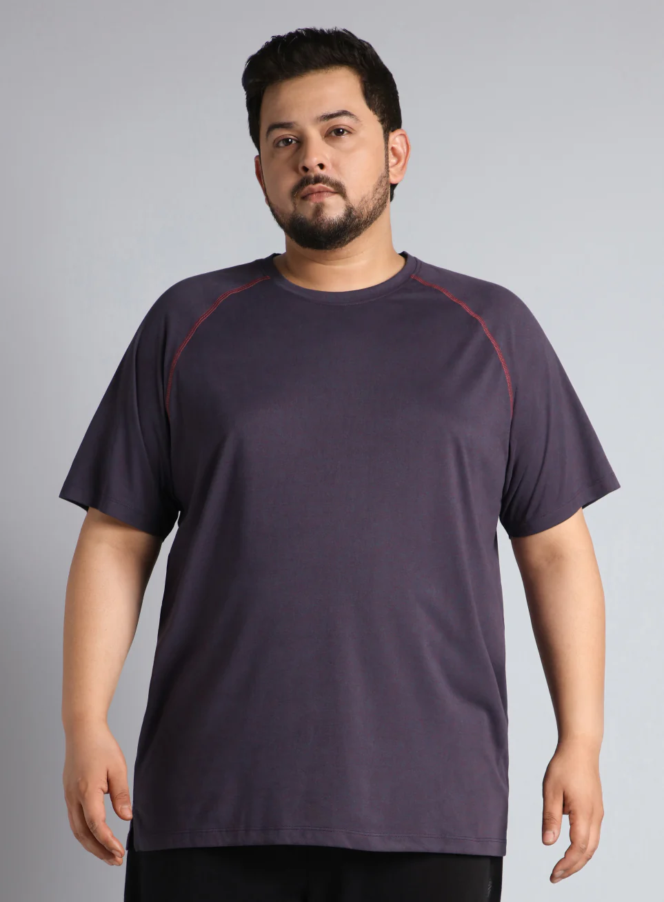 Men's Purple Flex Plus Size COMFORtech Regular fit T-shirt - Image 4