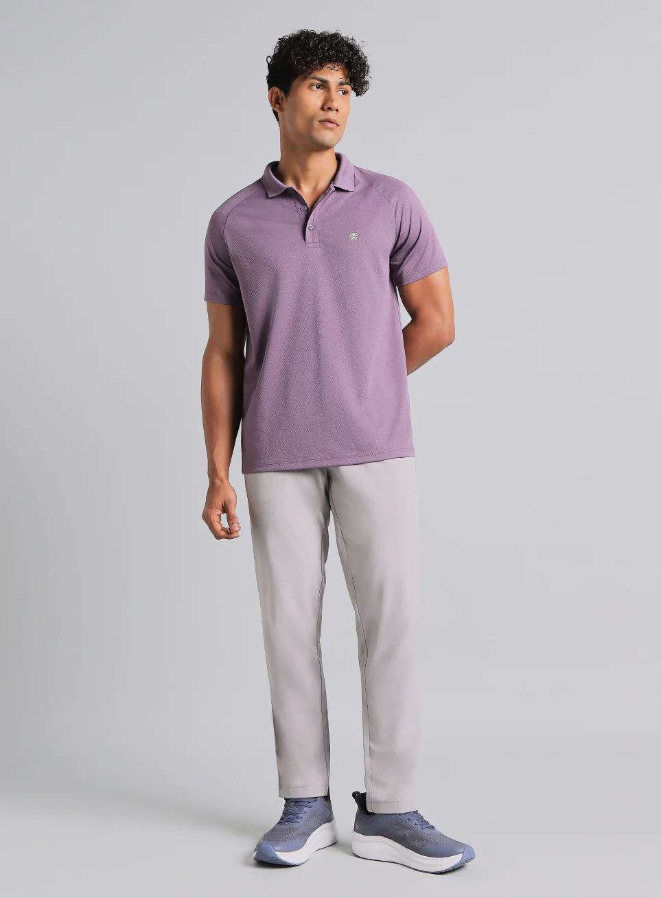 Men's Purple High Energy Performance Polo T-shirt - Image 2