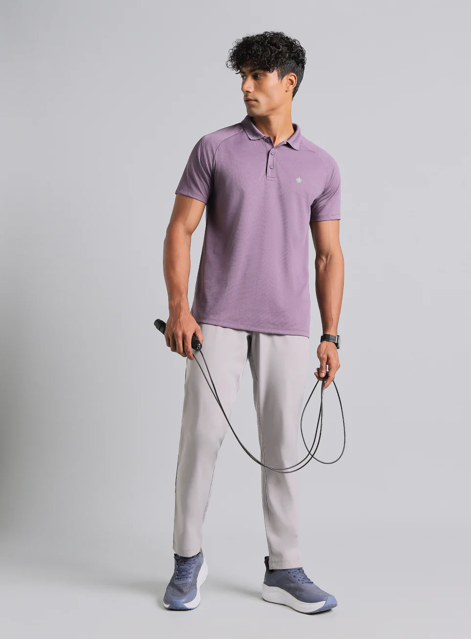 Men's Purple High Energy Performance Polo T-shirt - Image 3