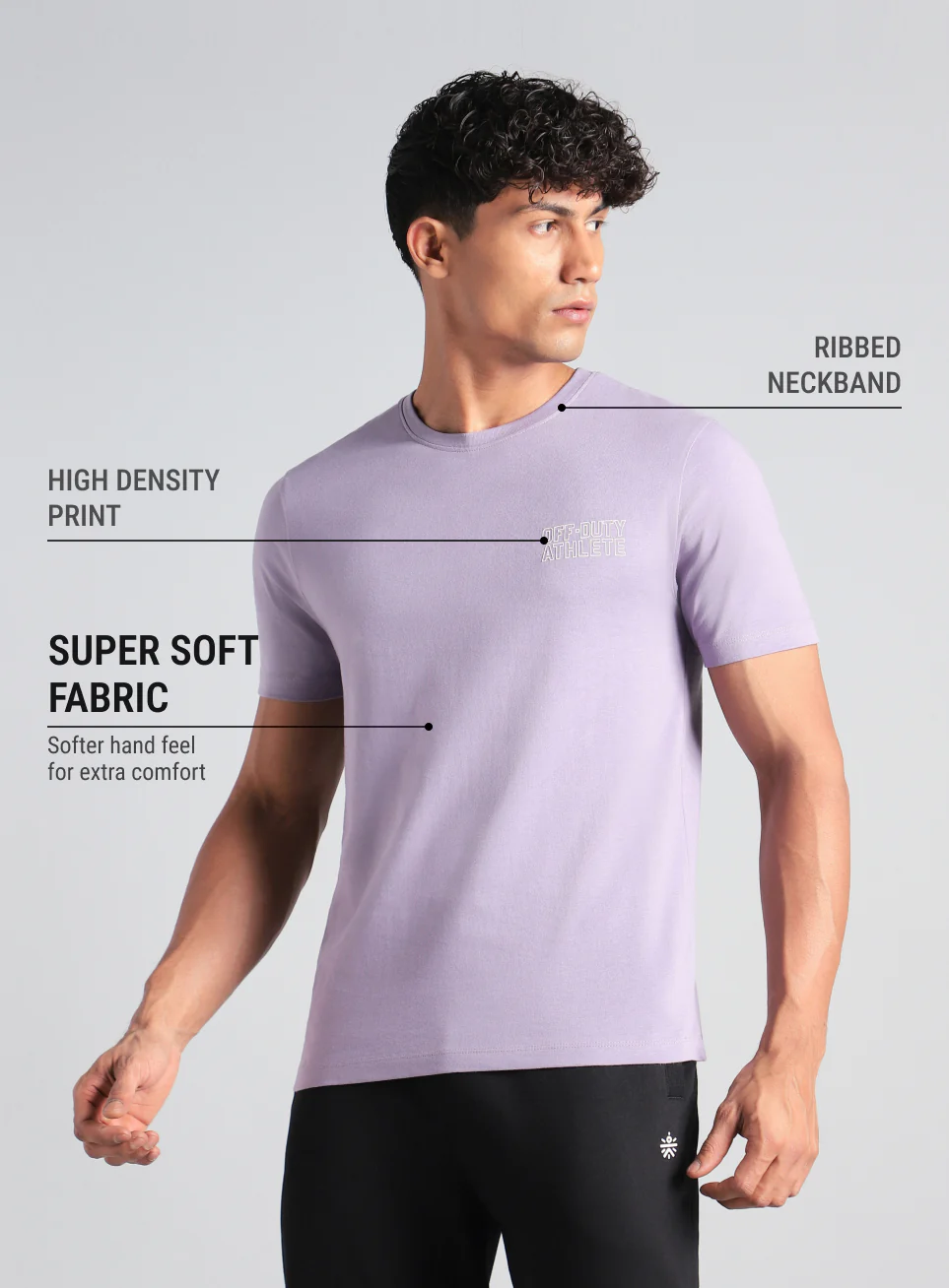 Men's Purple Off Duty Print Graphic T-shirt - Image 5