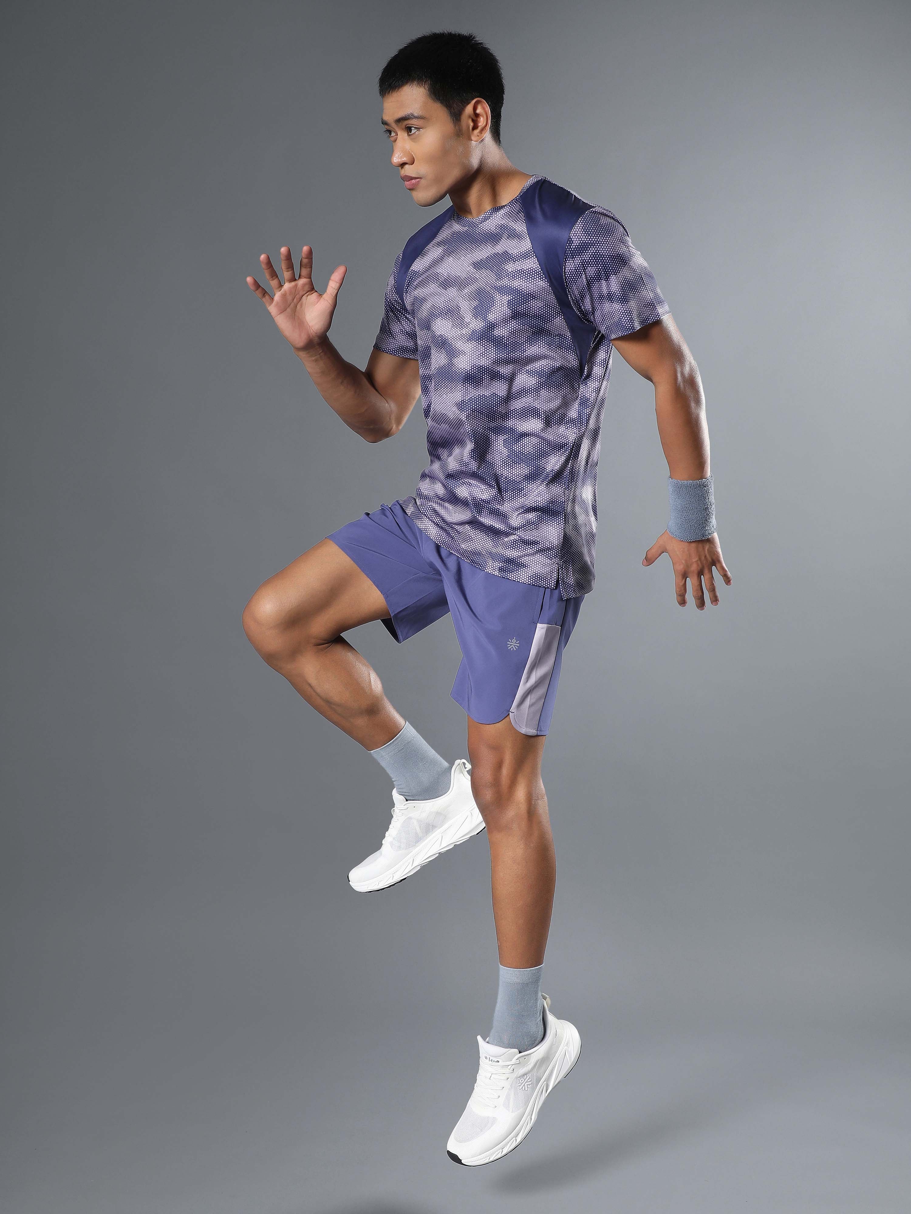 Men's Purple Pace Up Runner's Shorts - Image 3