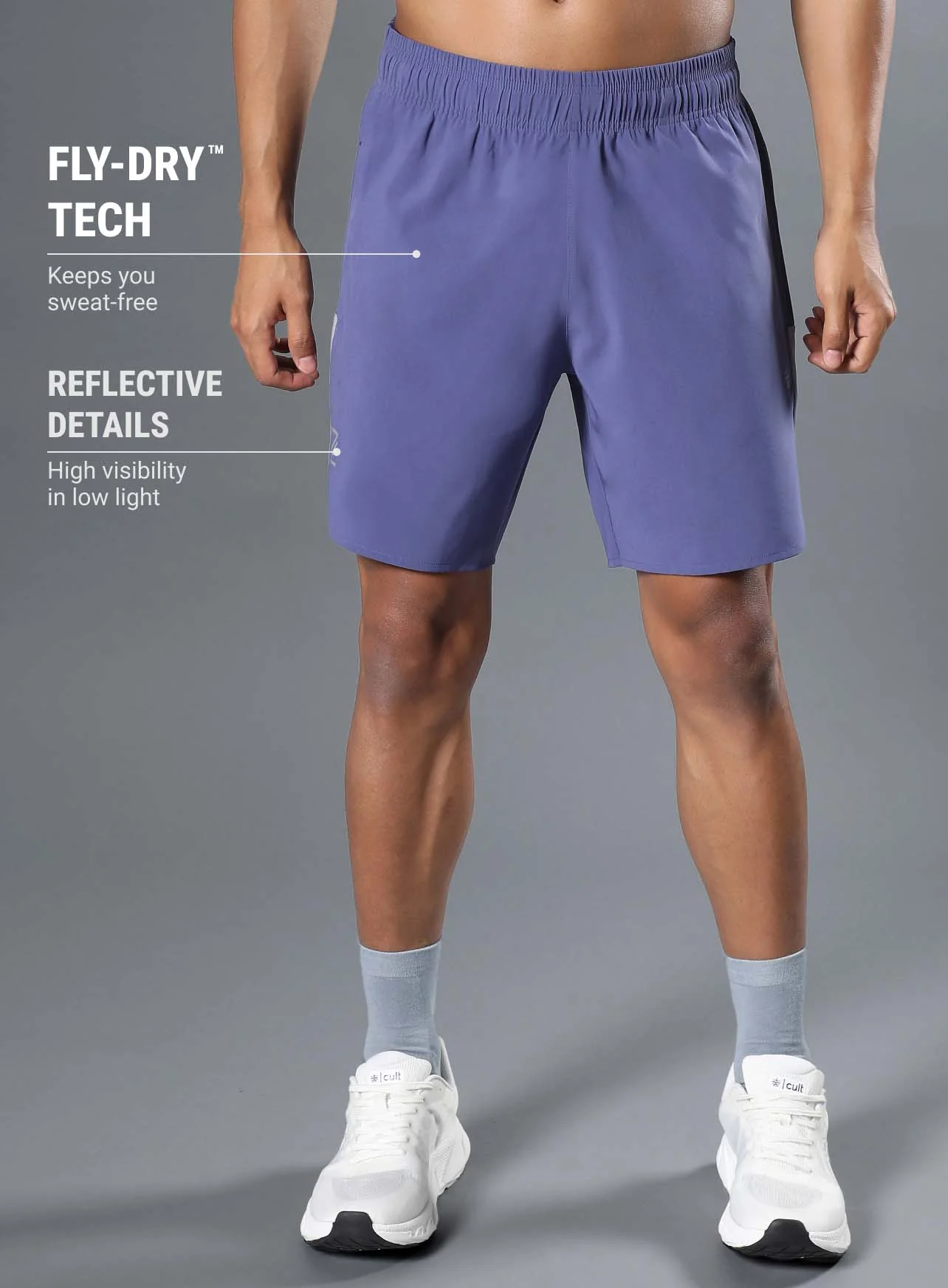 Men's Purple Pace Up Runner's Shorts - Image 4