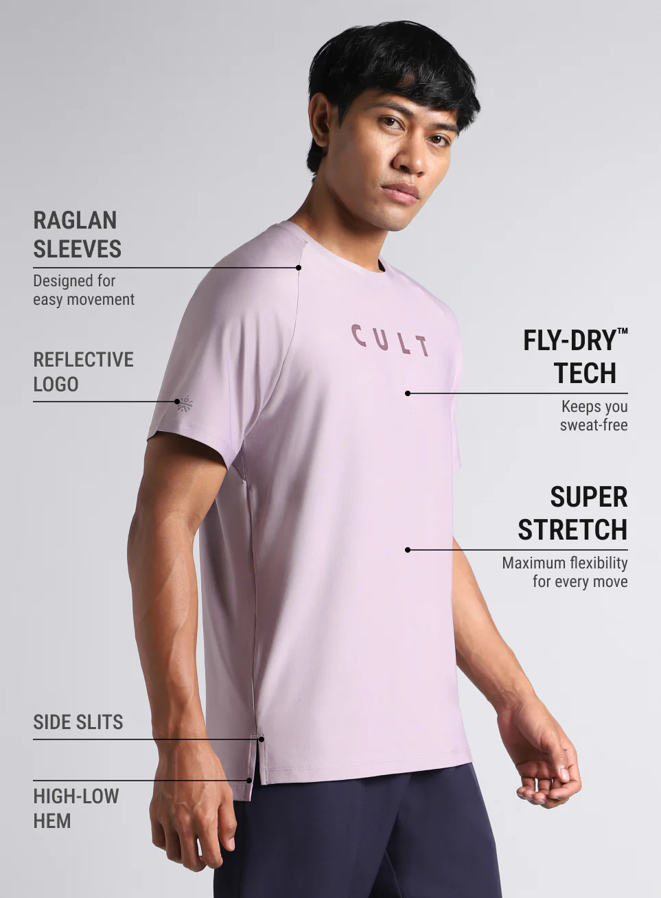 Men's Purple Pace up Running T-shirt - Image 5