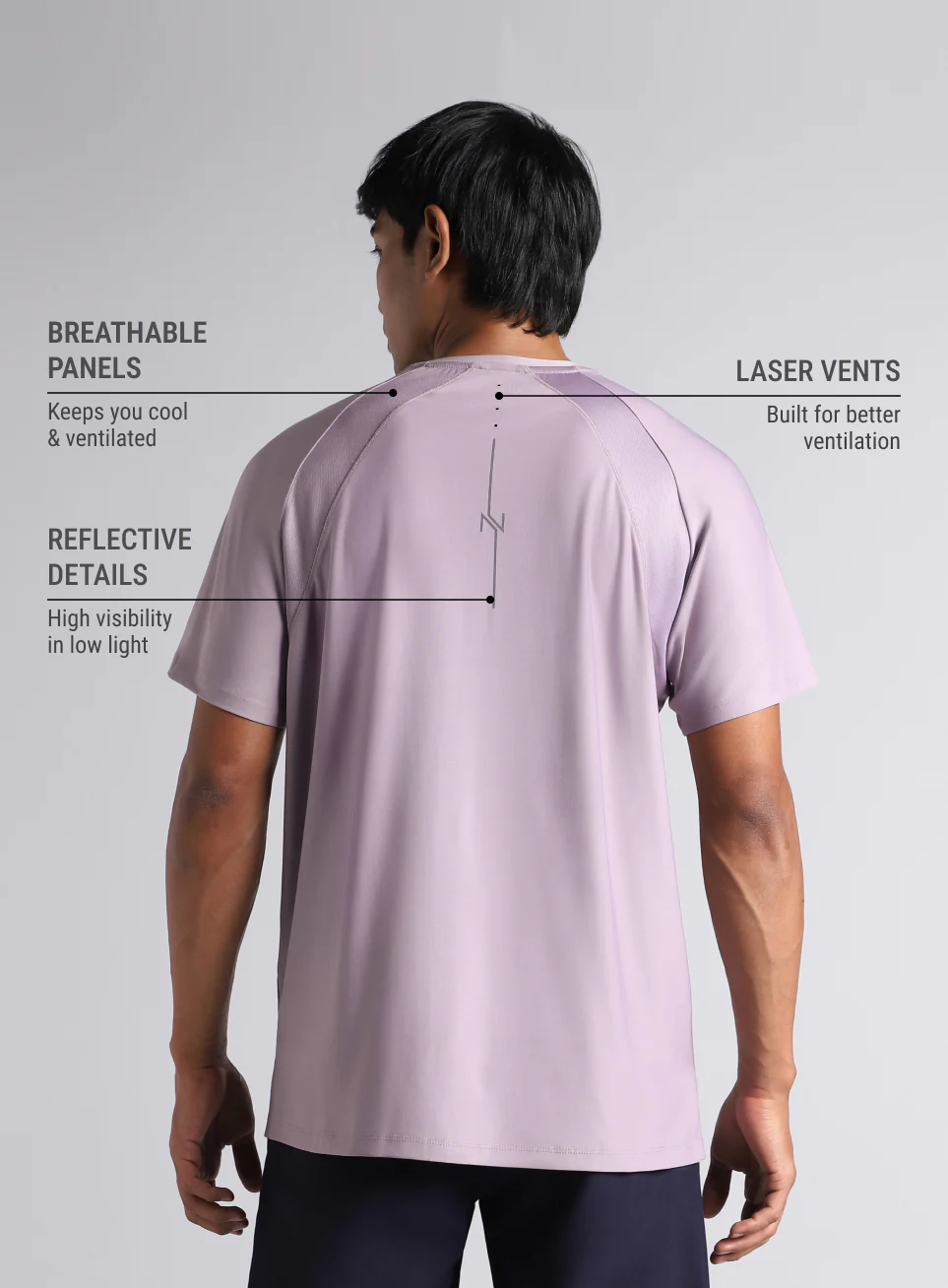 Men's Purple Pace up Running T-shirt - Image 6