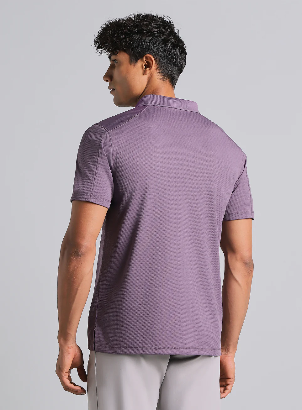 Men's Purple Performance Sculpted Polo T-shirt - Image 6