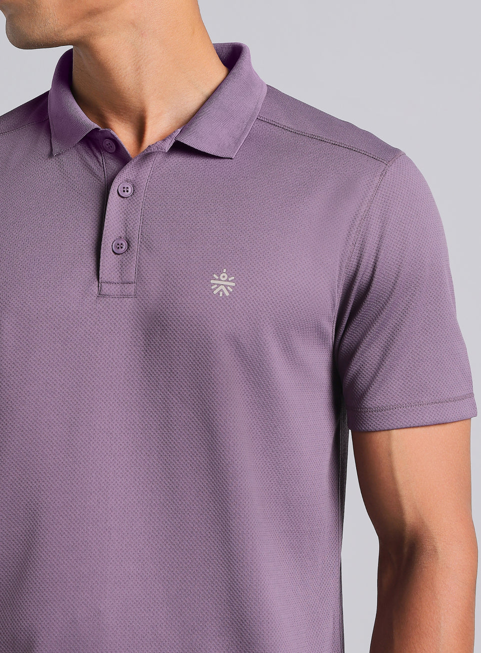 Men's Purple Performance Sculpted Polo T-shirt - Image 7