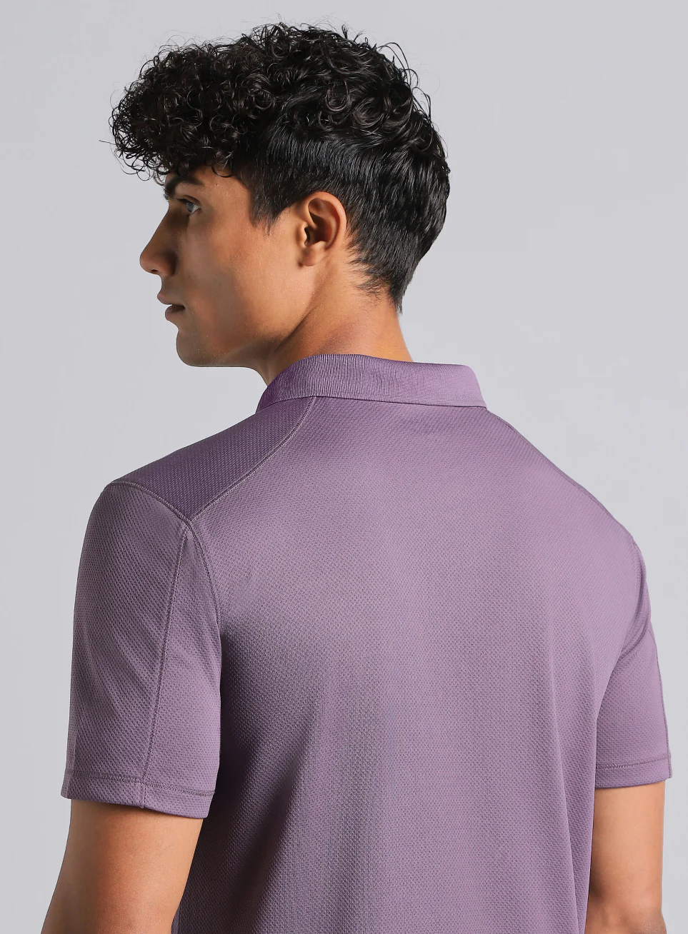 Men's Purple Performance Sculpted Polo T-shirt - Image 8