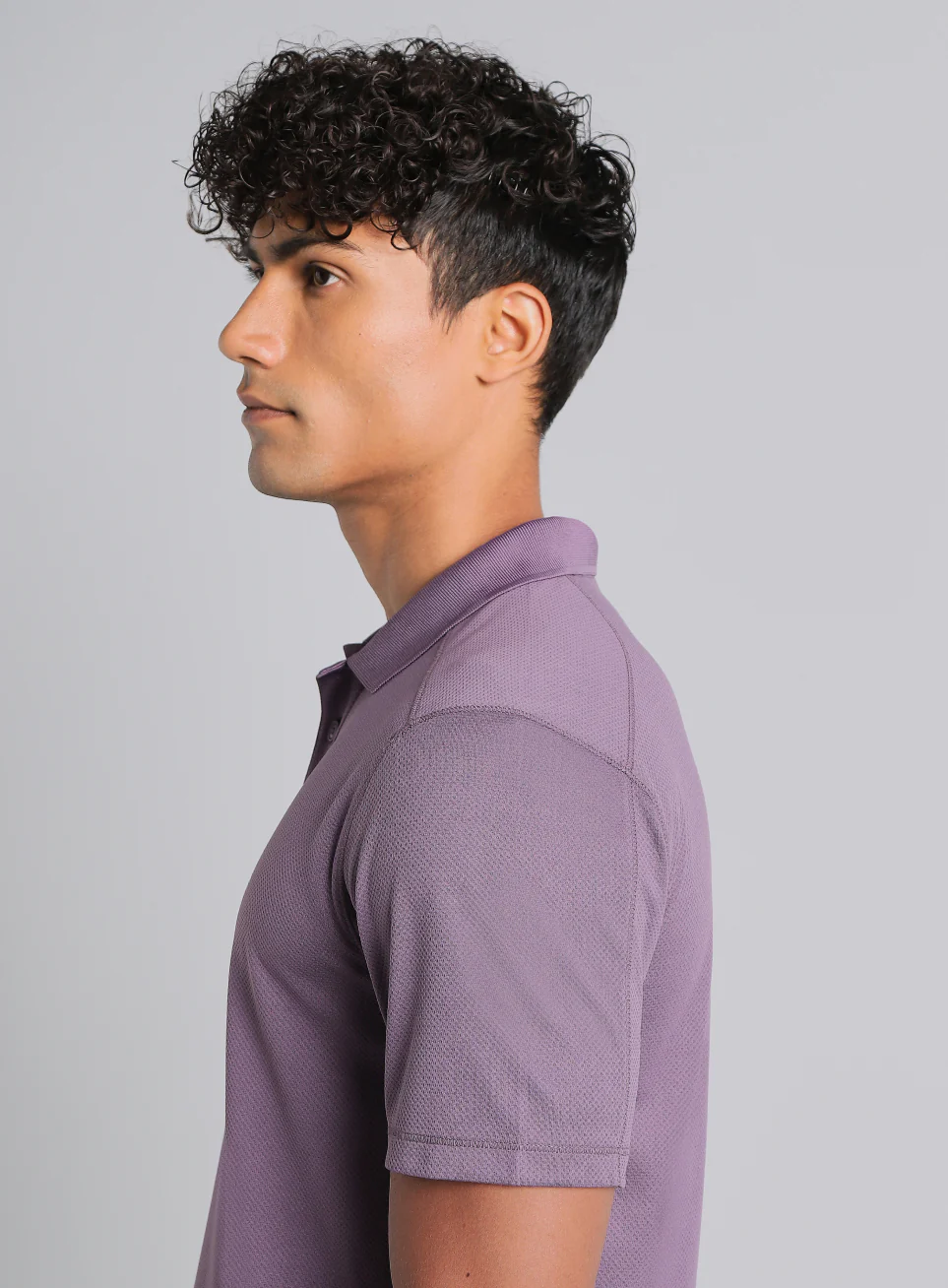 Men's Purple Performance Sculpted Polo T-shirt - Image 9