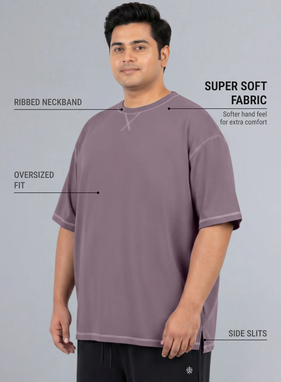 Men's Purple Play Day Plus Size Oversized Fit T-shirt - Image 5