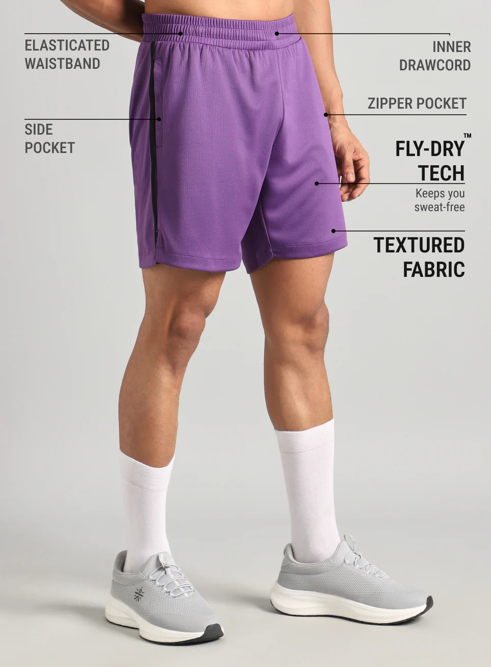 Men's Purple Power Pop Active Shorts - Image 5