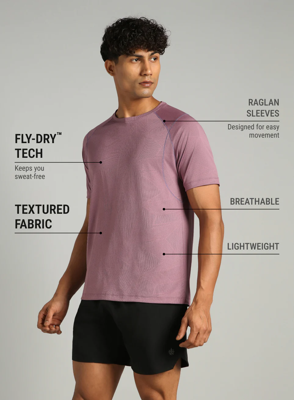 Men's Purple Power Training Sculpted T-shirt - Image 5