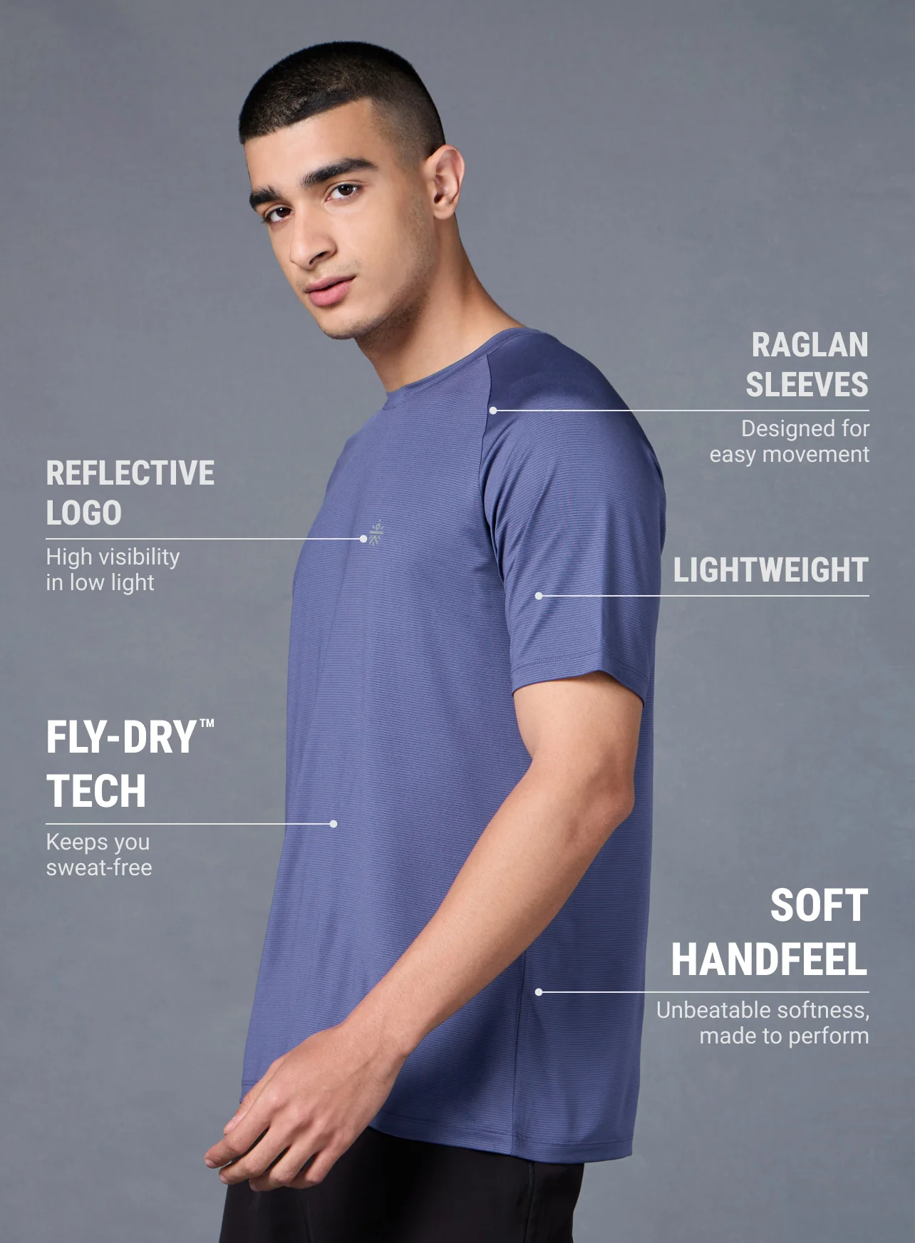 Men's Purple Run Forward T-shirt - Image 5