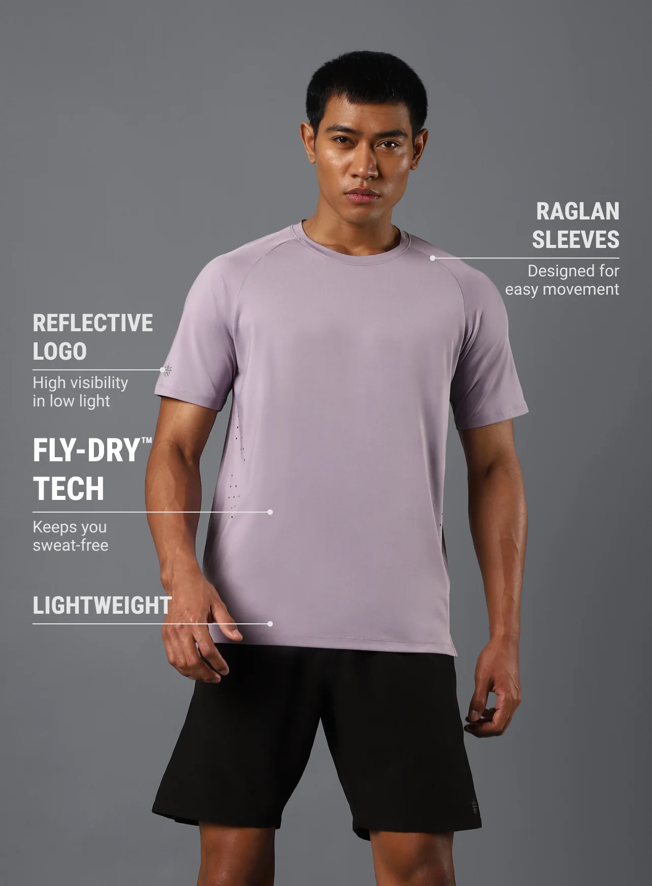Men's Purple Run Forward T-shirt - Image 4