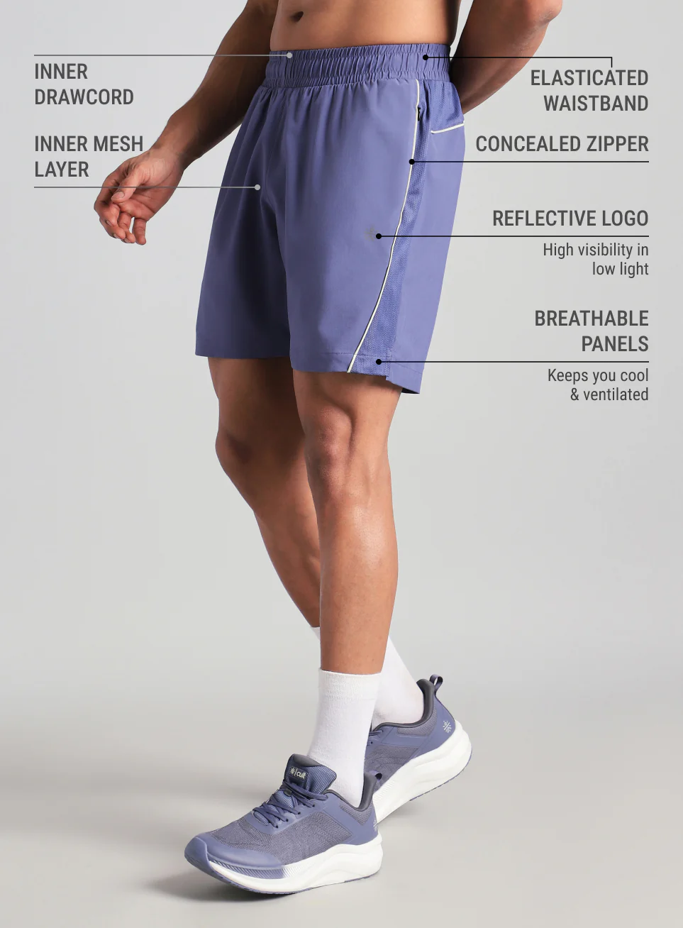 Men's Purple Runner's Sprint Shorts - Image 5