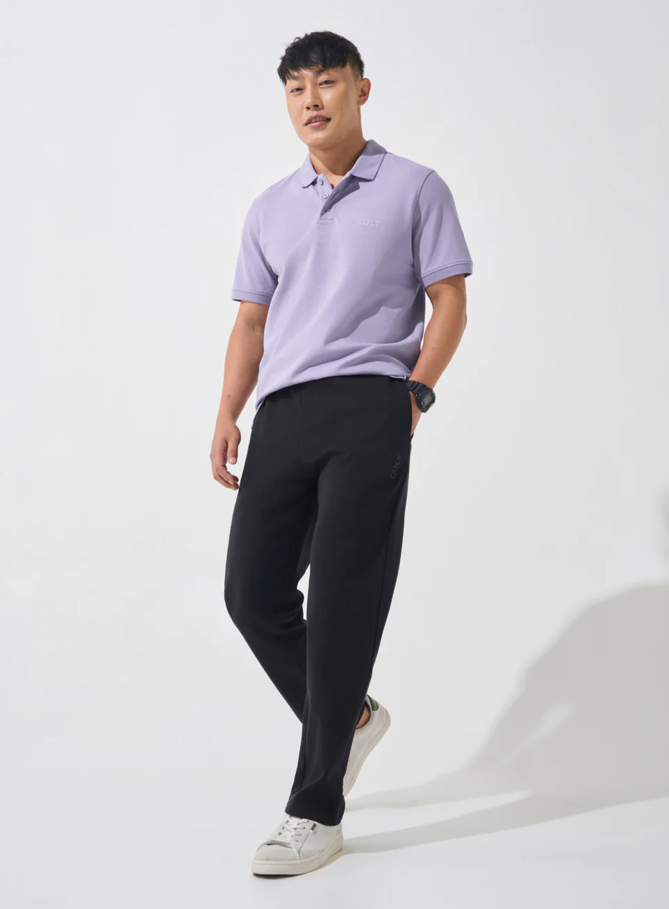 Men's Purple Soft Form Classic Polo T-shirt - Image 3