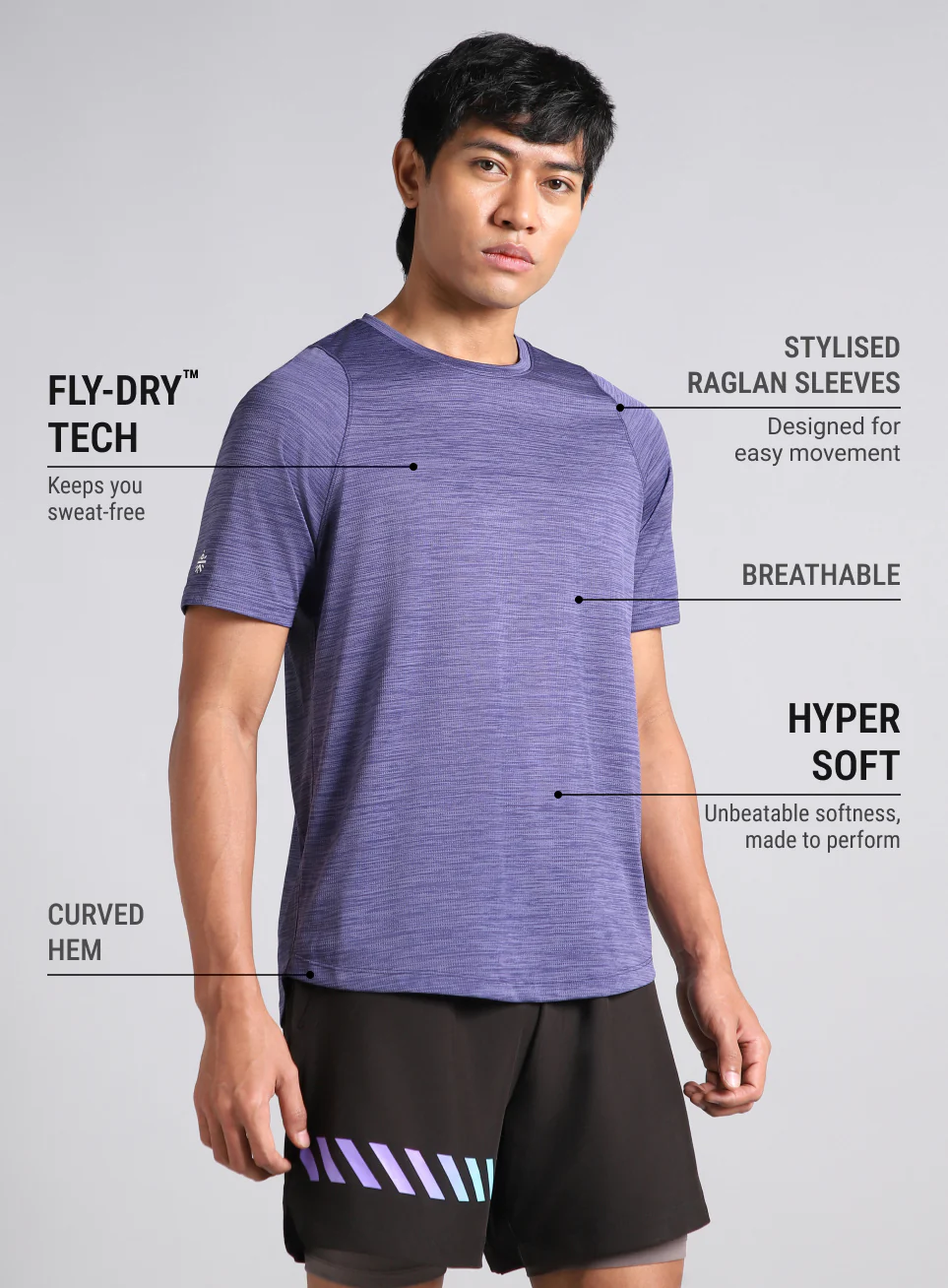 Men's Purple Training Elevate Sculpt T-shirt - Image 5