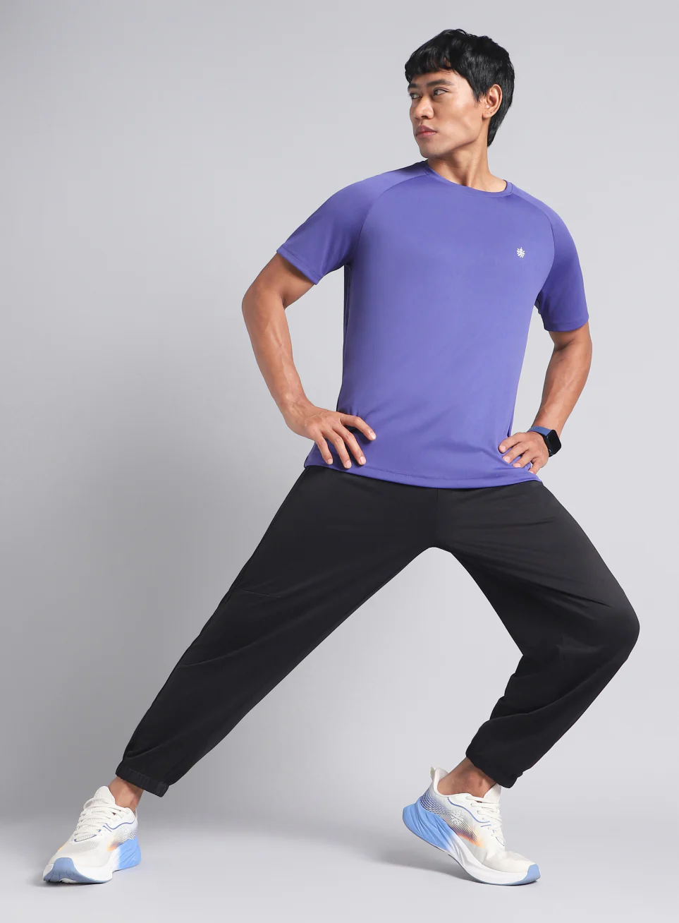 Men's Purple Training Essential Recycled Poly T-shirt - Image 3