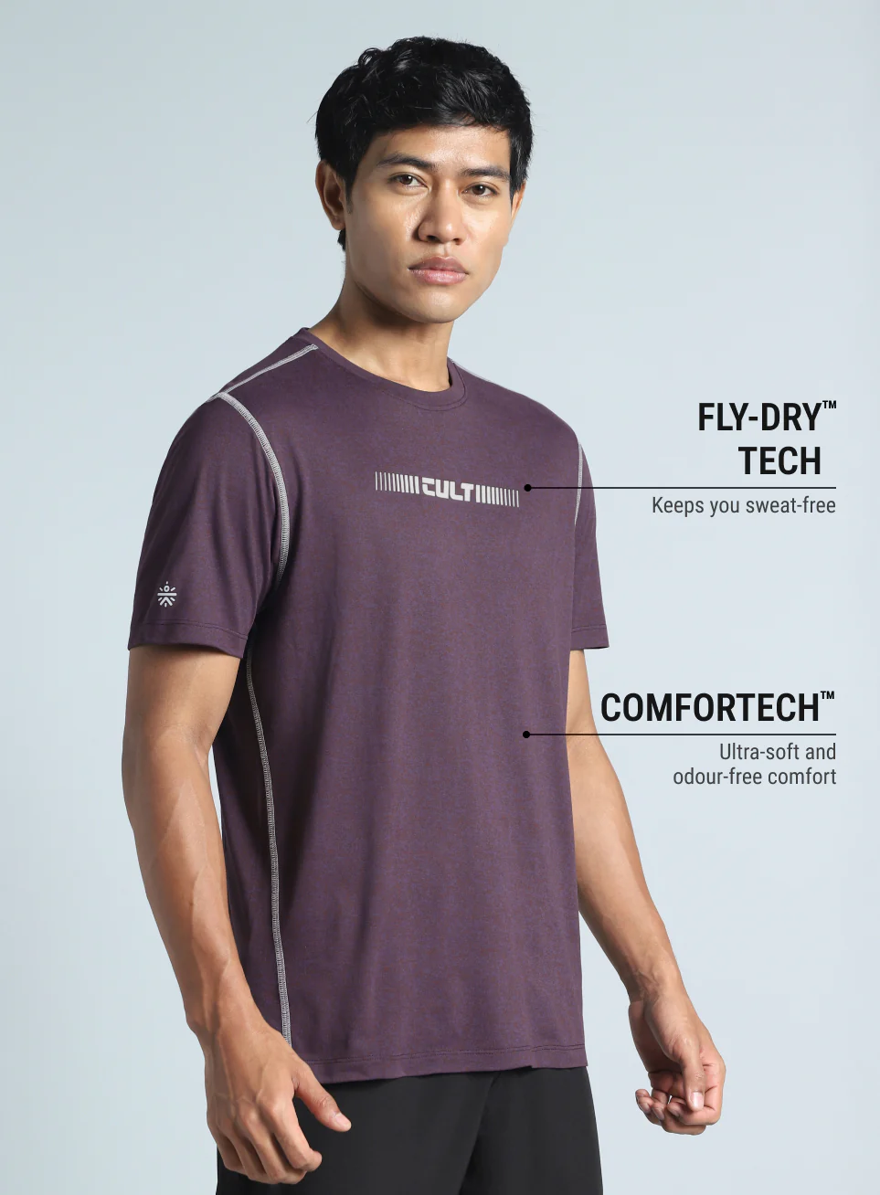 Men's Purple Training HIIT COMFORtech T-shirt - Image 5