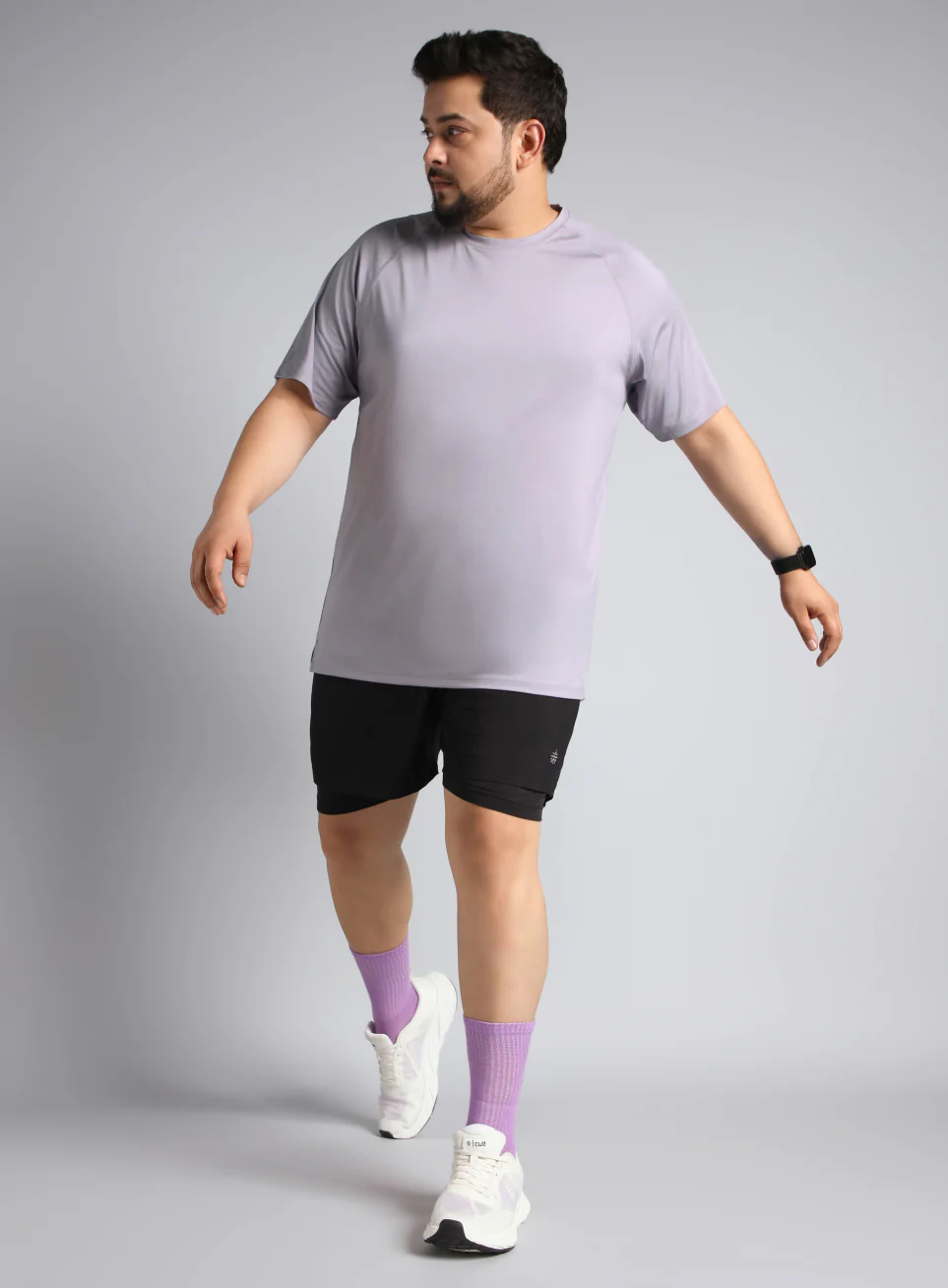 Men's Purple Ultimate Running Plus Size regular fit T-shirt - Image 3