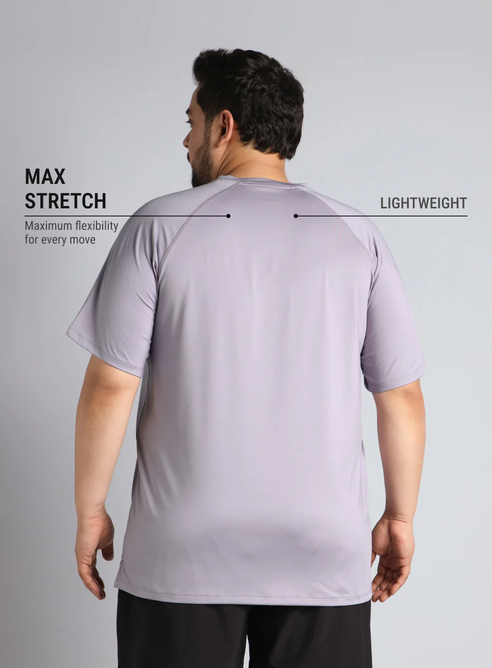 Men's Purple Ultimate Running Plus Size regular fit T-shirt - Image 6