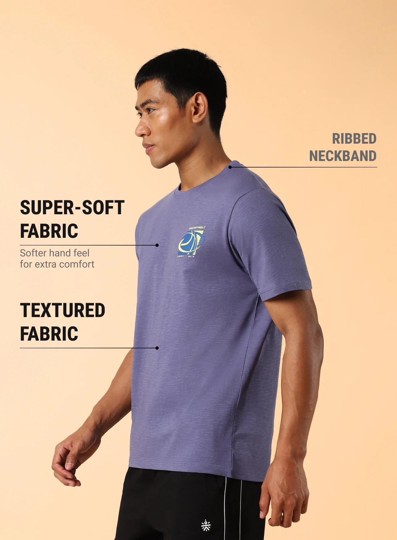 Men's Purple Unstoppable Typo T-shirt - Image 5