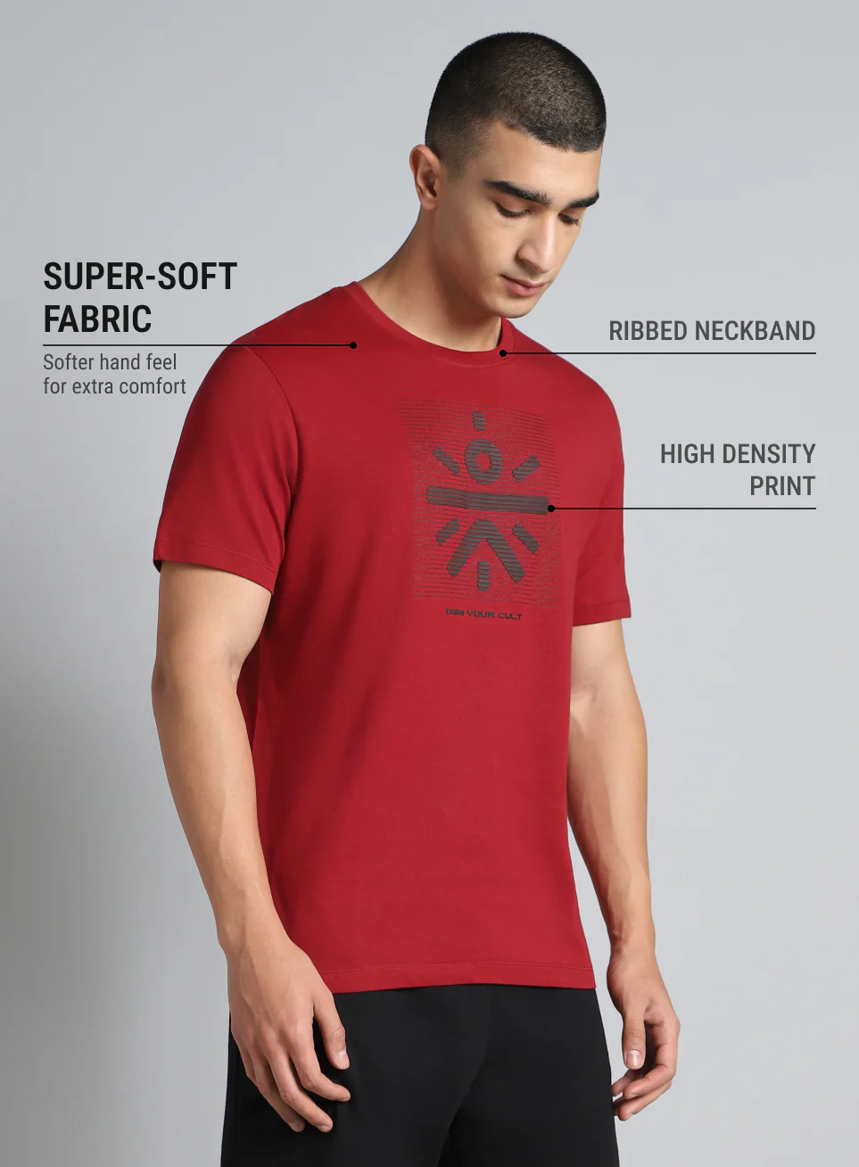 Men's Red Cult Brand Carrier T-shirt - Image 7