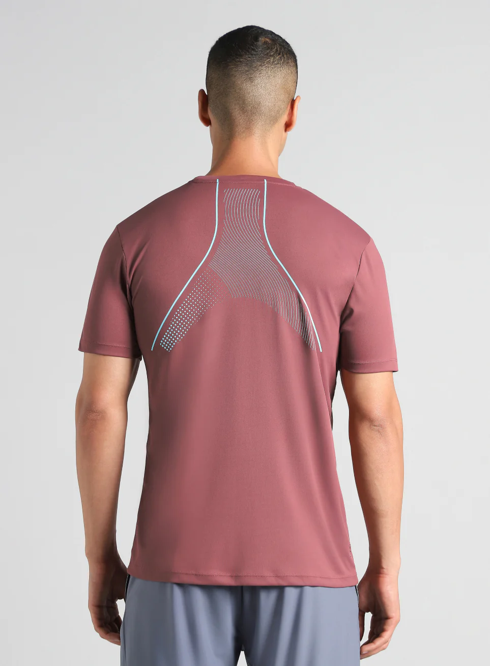 Men's Red Sculpted Print Training T-shirt - Image 6