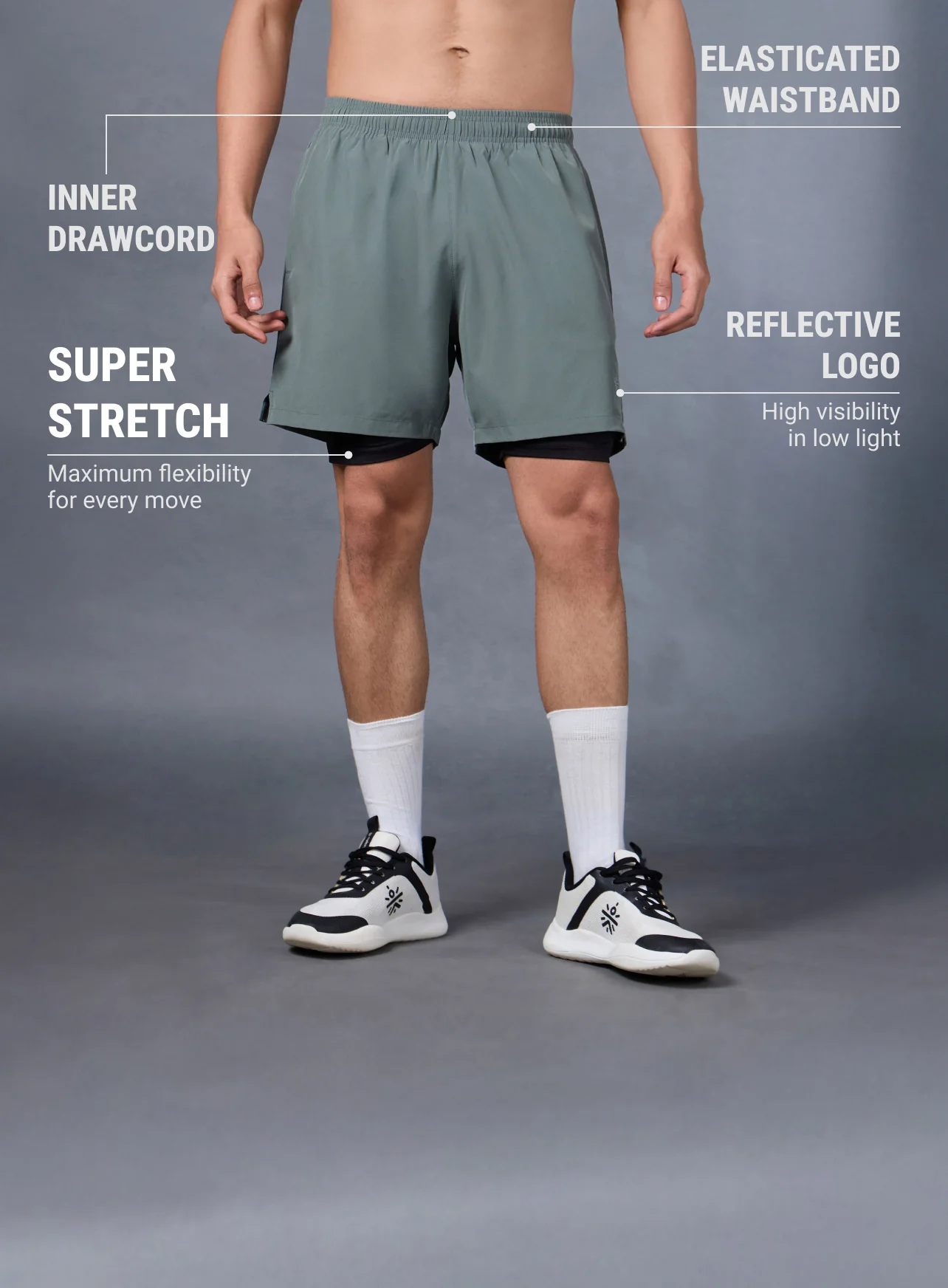 Men's Run Elevate Green Integrated Shorts - Image 4