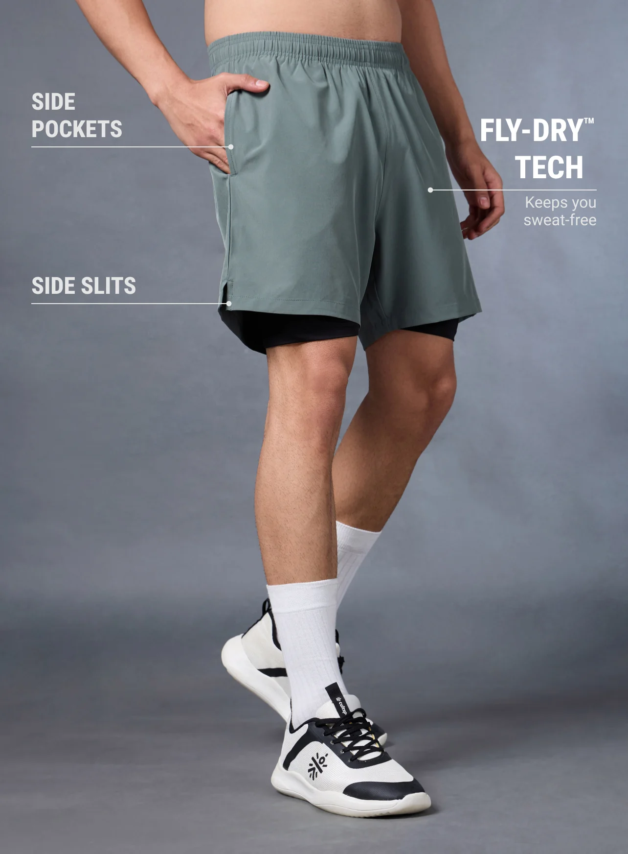 Men's Run Elevate Green Integrated Shorts - Image 5