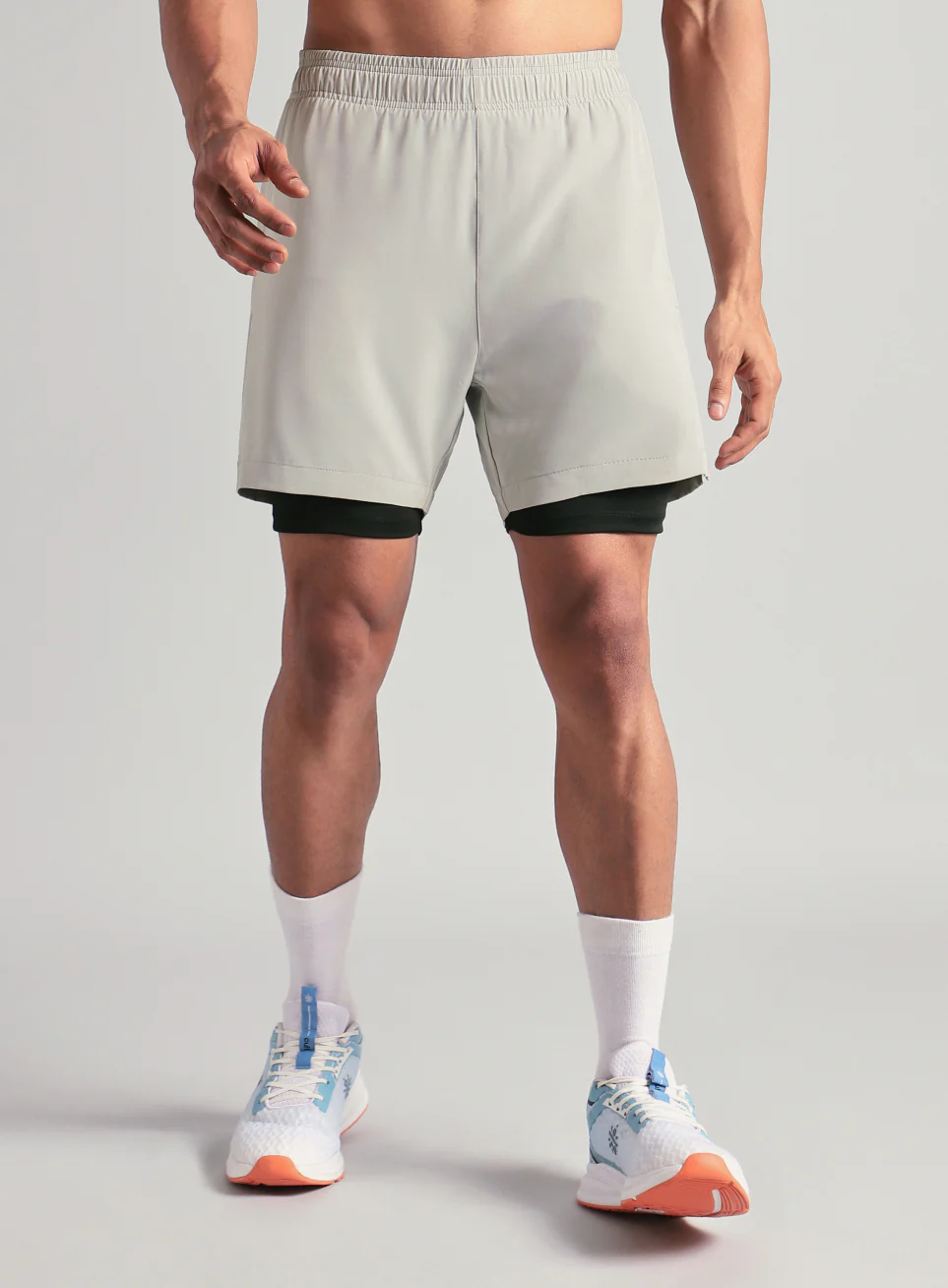 Men's Run Elevate Grey Integrated Shorts - Image 4