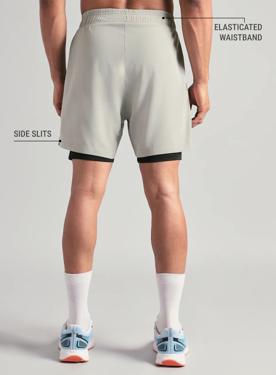 Men's Run Elevate Grey Integrated Shorts - Image 6