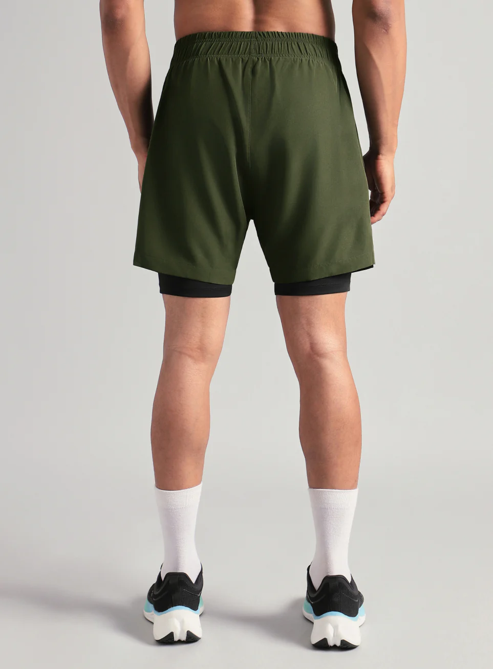 Men's Run Elevate Olive Integrated Shorts - Image 6