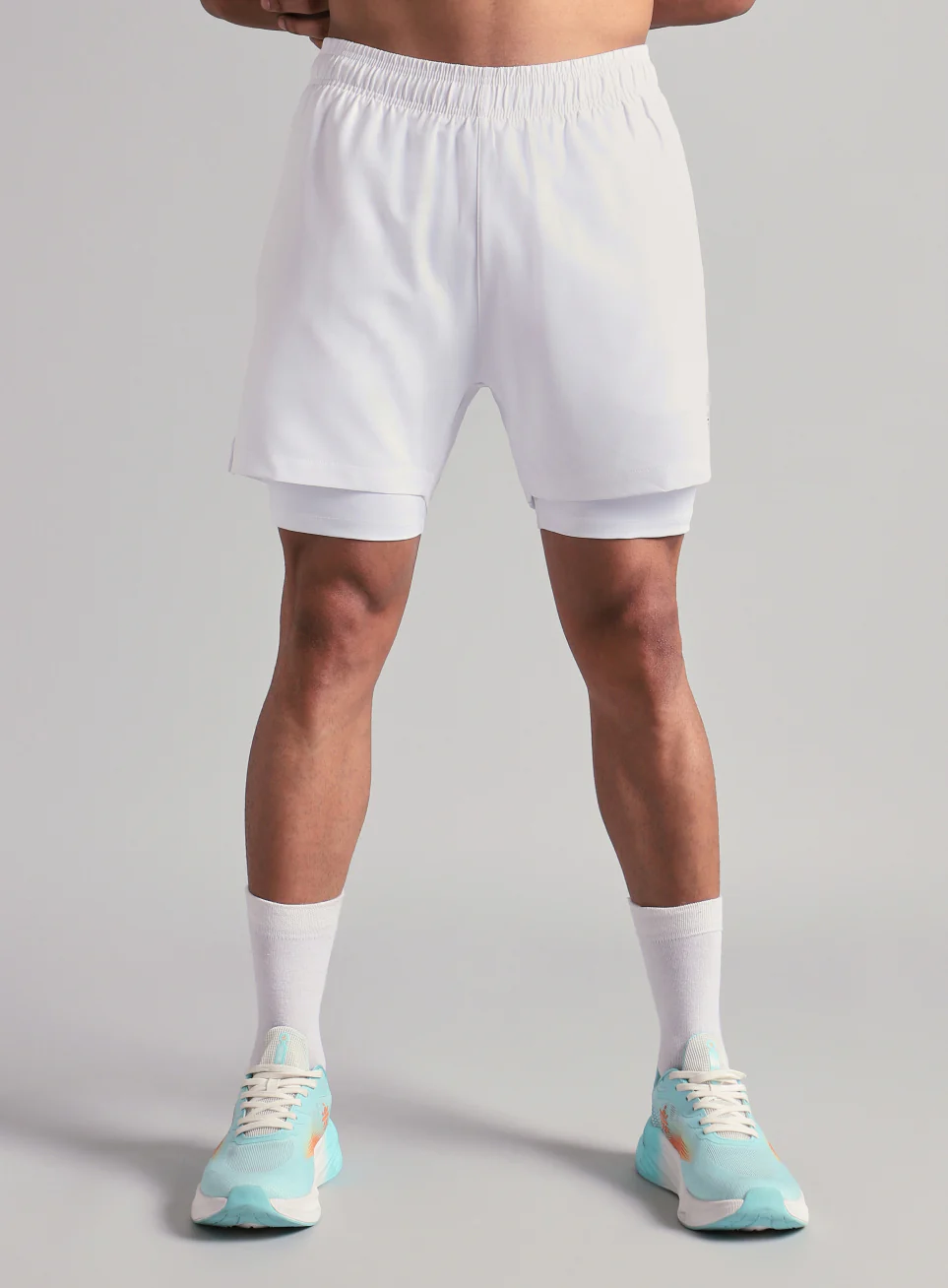 Men's Run Elevate White Integrated Shorts - Image 4