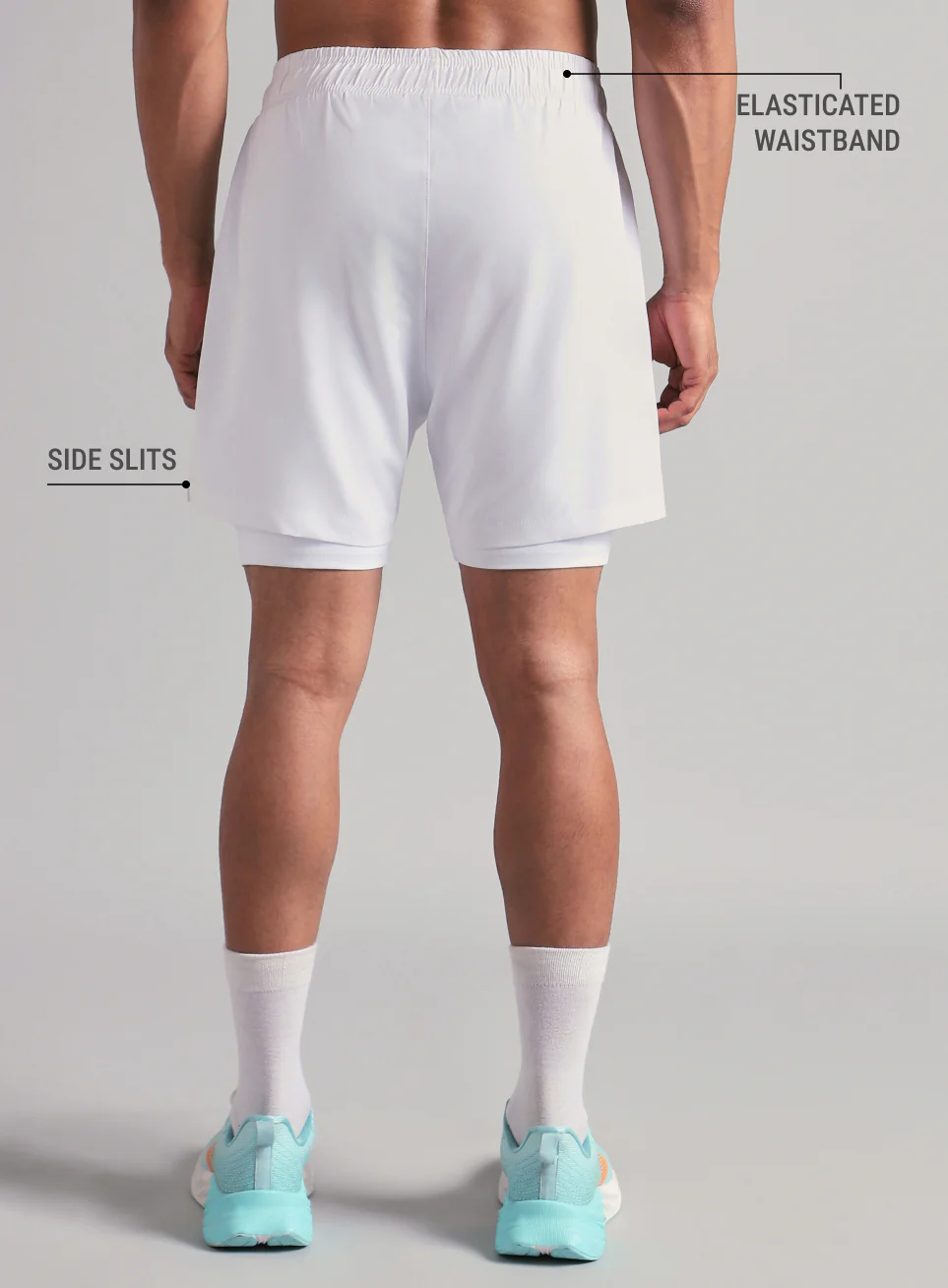 Men's Run Elevate White Integrated Shorts - Image 6