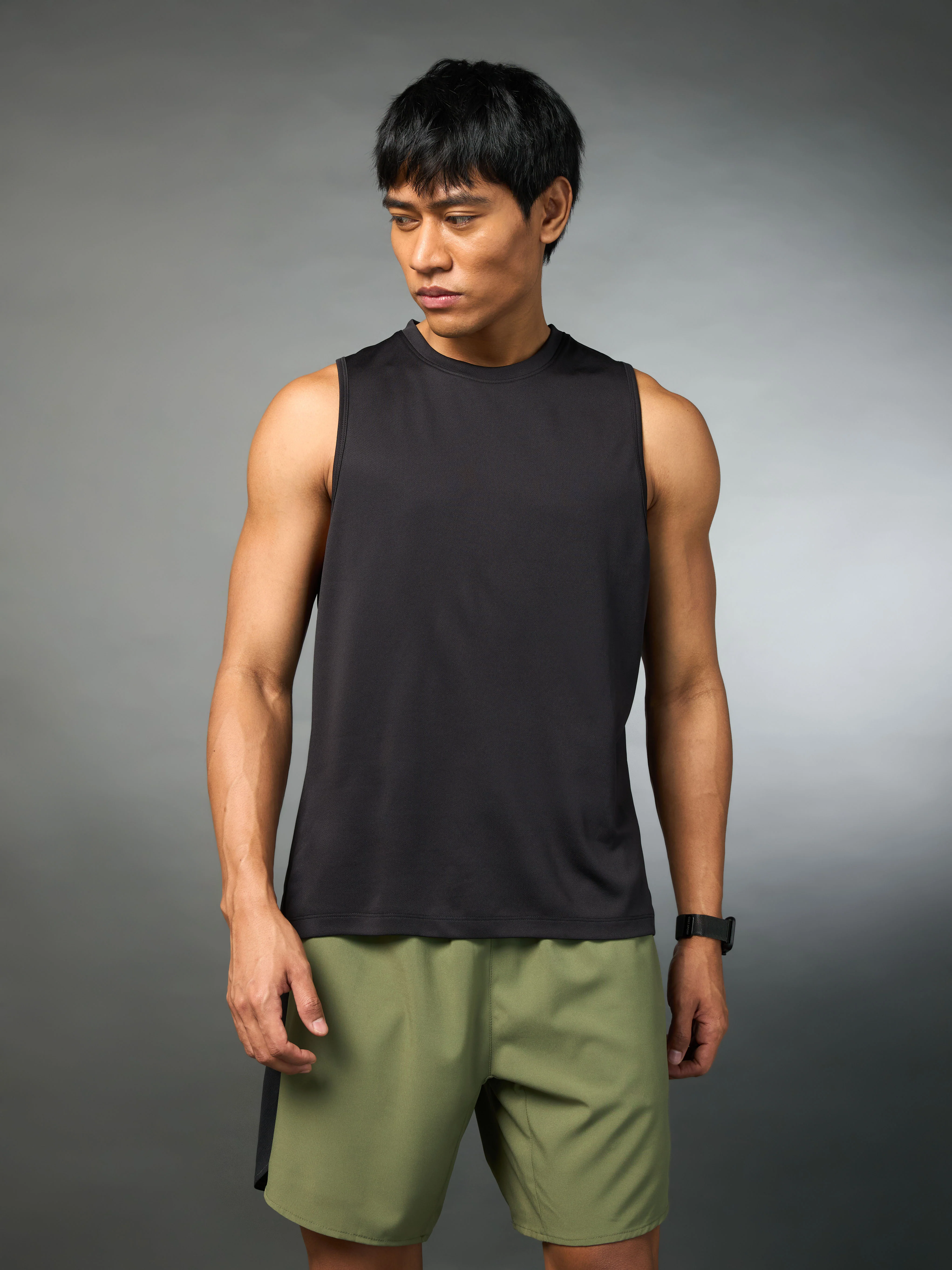 Men's Running Essential Black Tank - Image 4