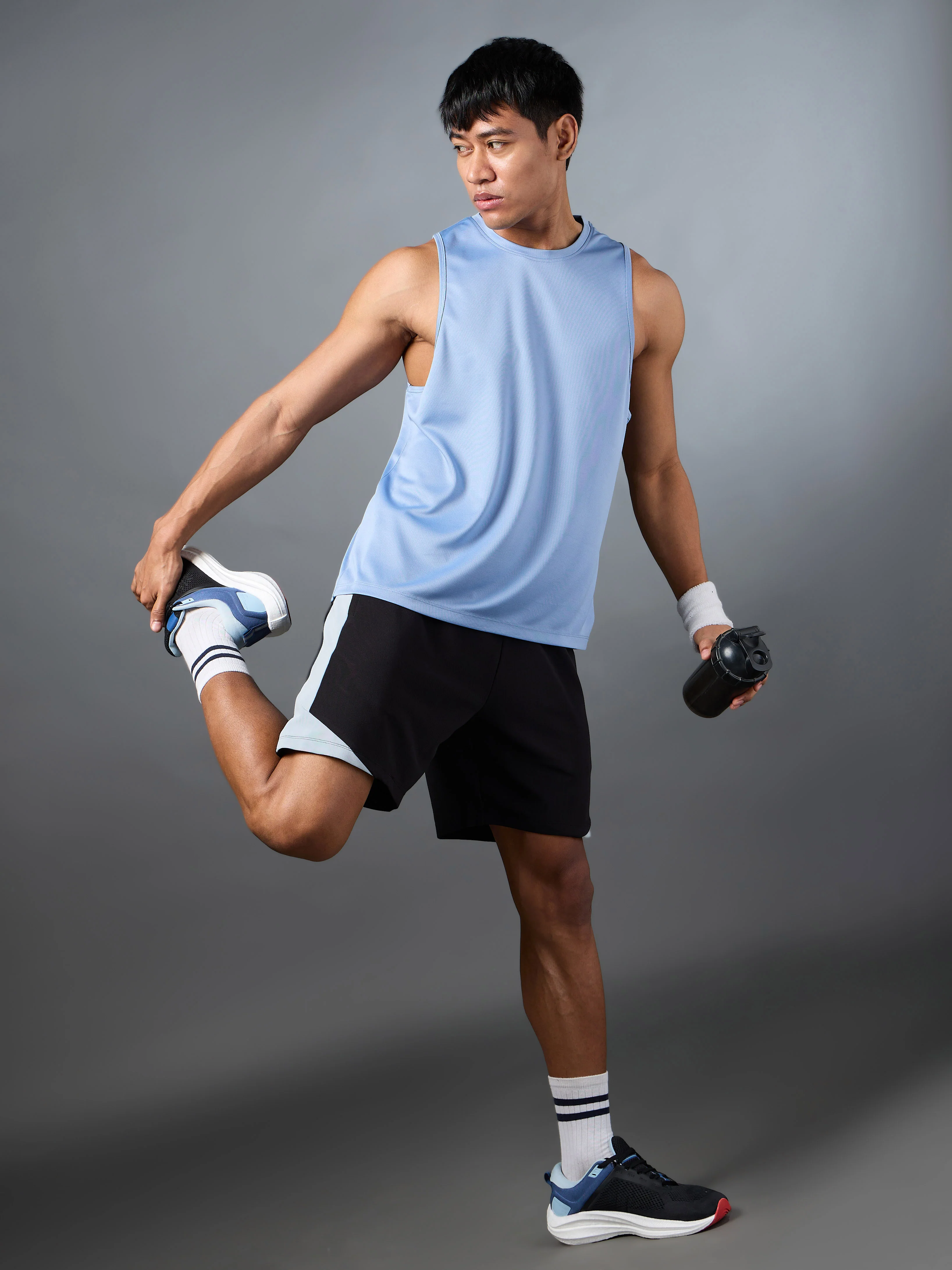 Men's Running Essential Blue Tank - Image 2