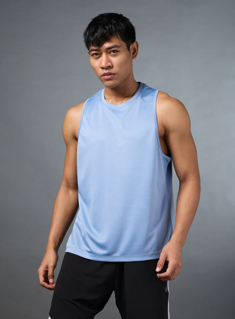 Men's Running Essential Blue Tank - Image 4