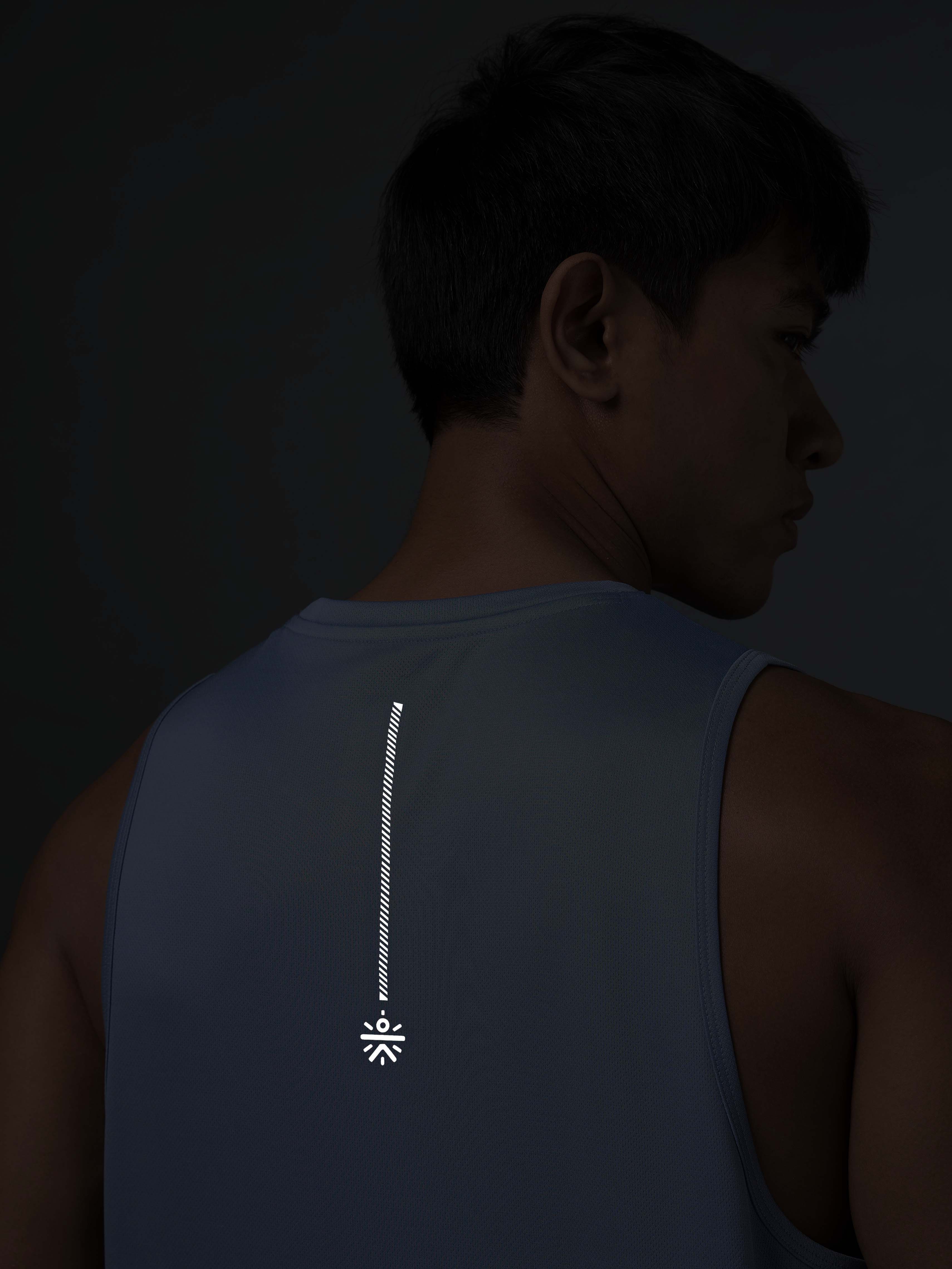 Men's Running Essential Blue Tank - Image 8