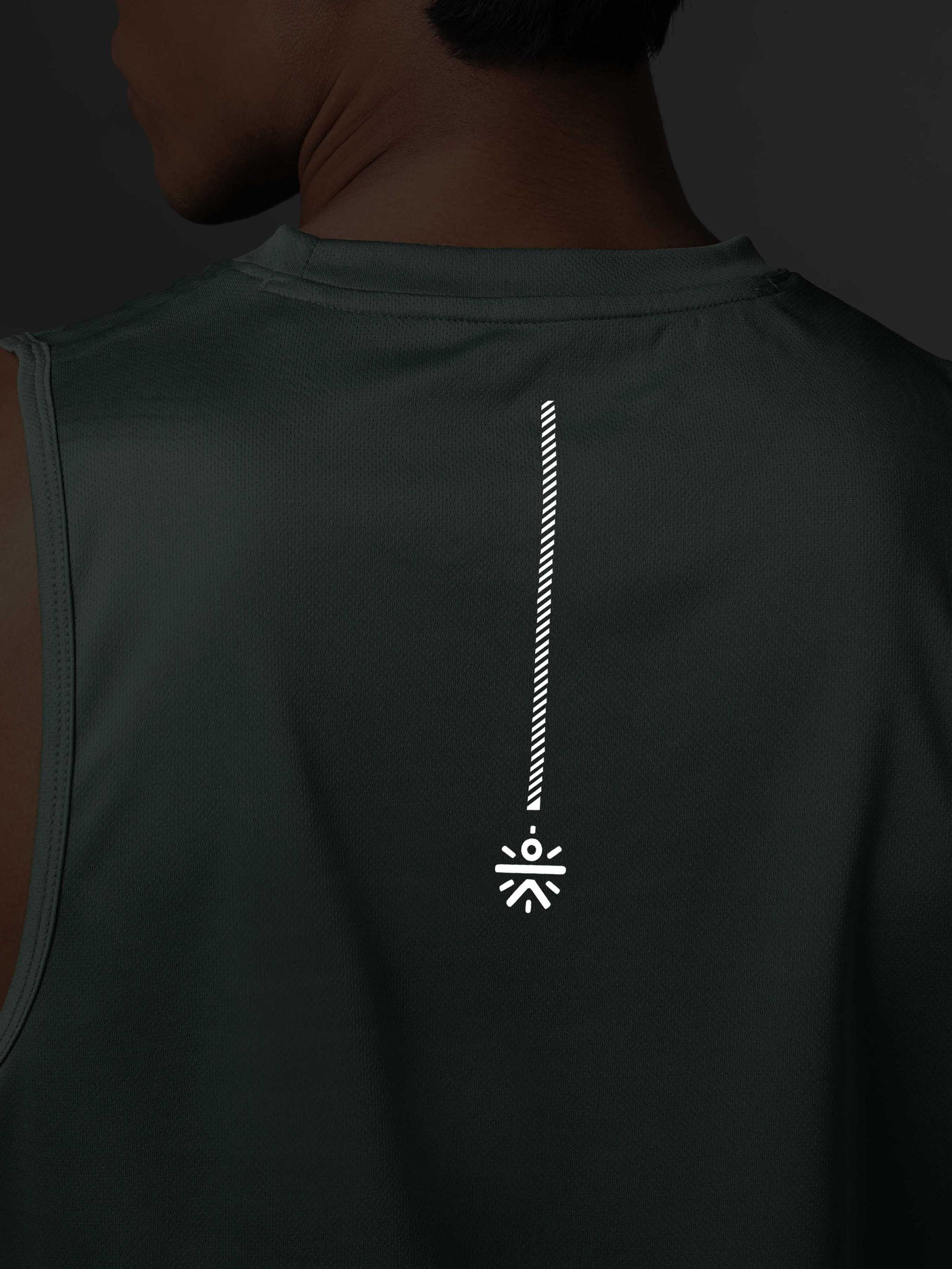 Men's Running Essential Green Tank - Image 8