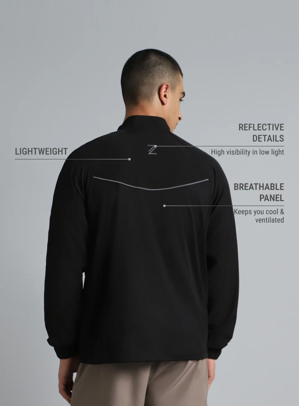 Men's Running Expert Black Lightweight Jacket - Image 6