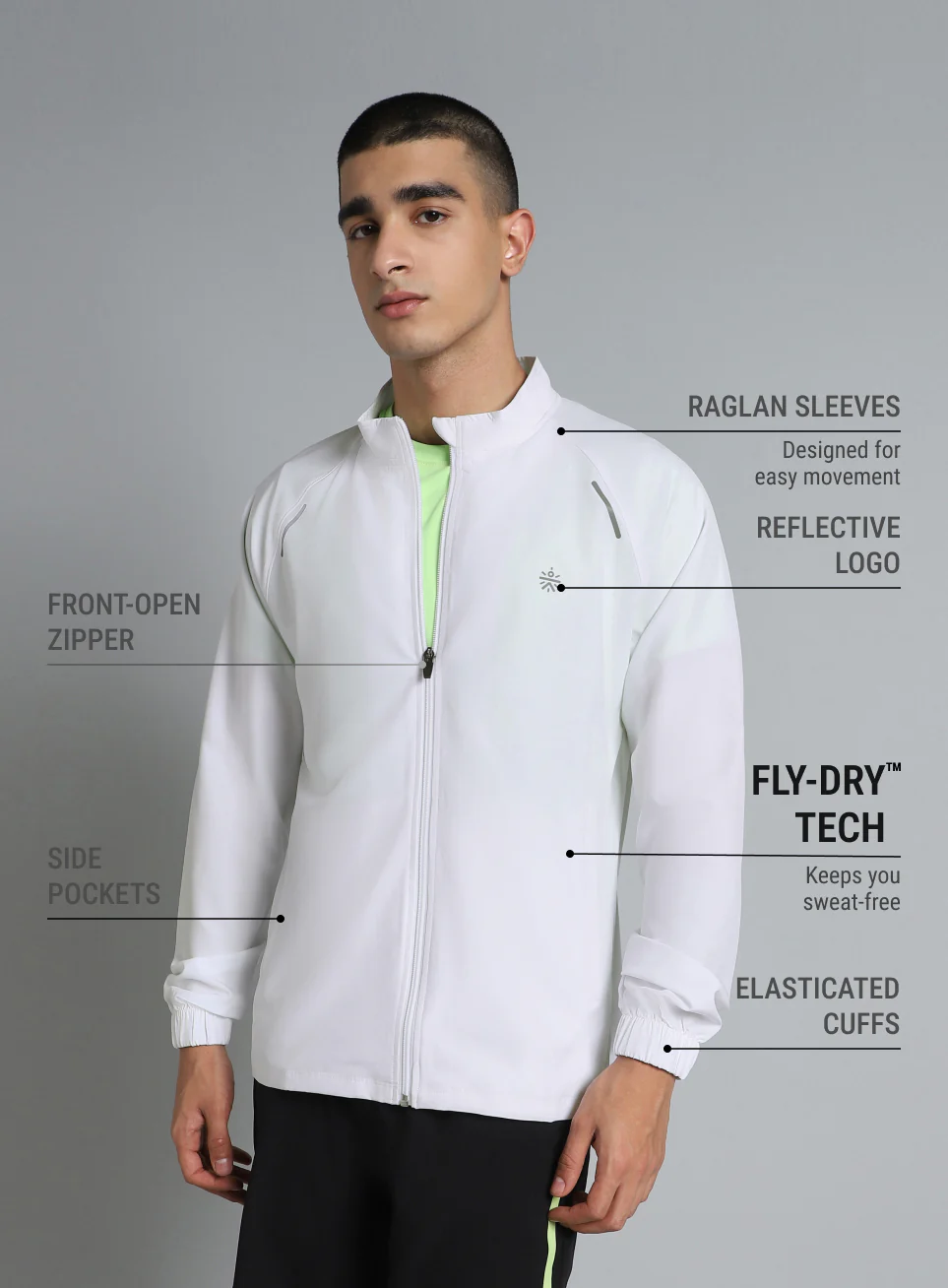 Men's Running Expert White Lightweight Jacket - Image 5
