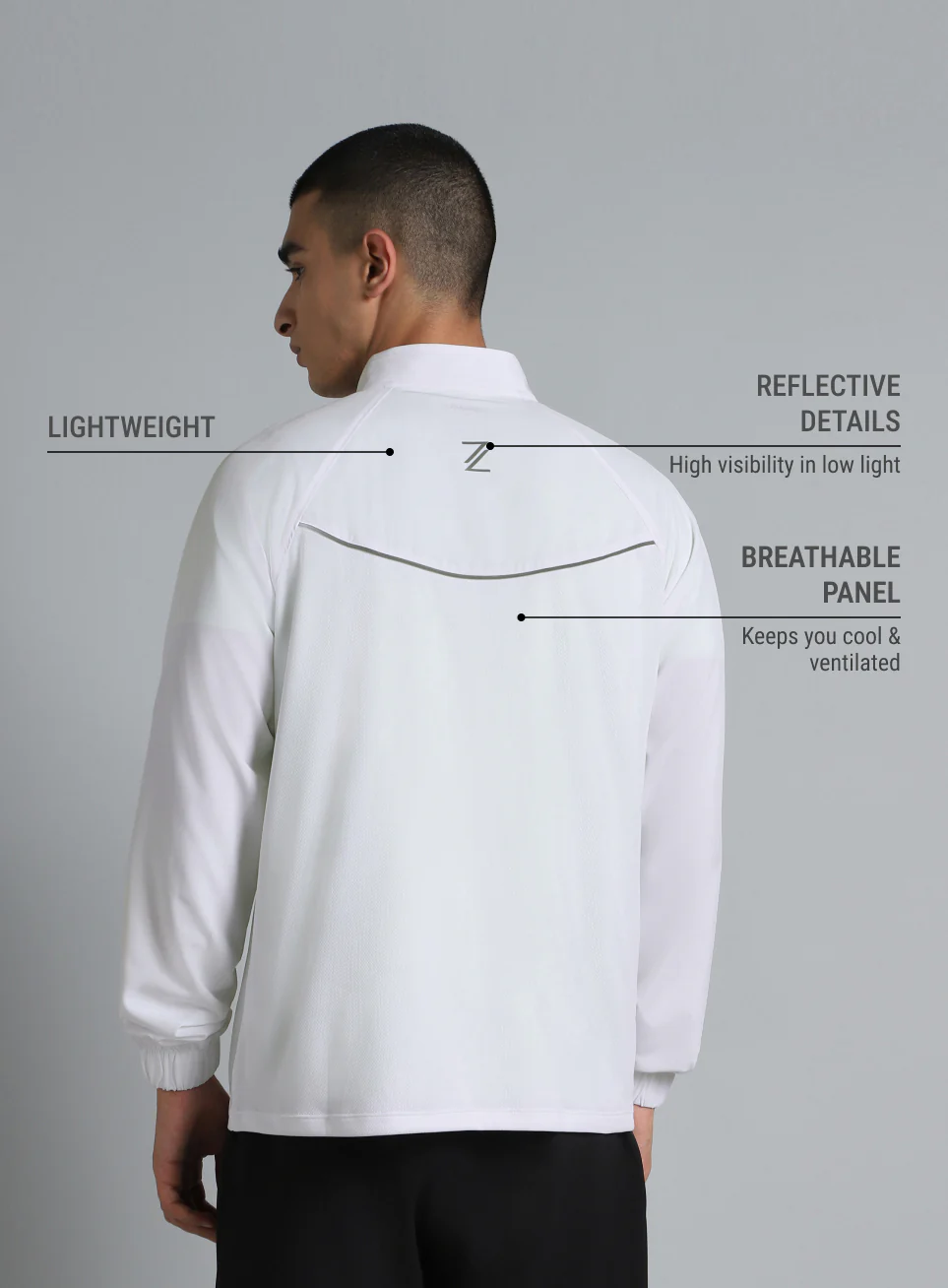 Men's Running Expert White Lightweight Jacket - Image 6