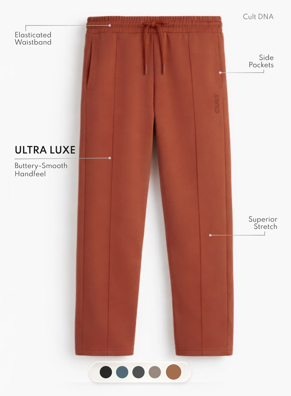 Men's Rust Ultra Luxe Tailored Trackpants - Image 4