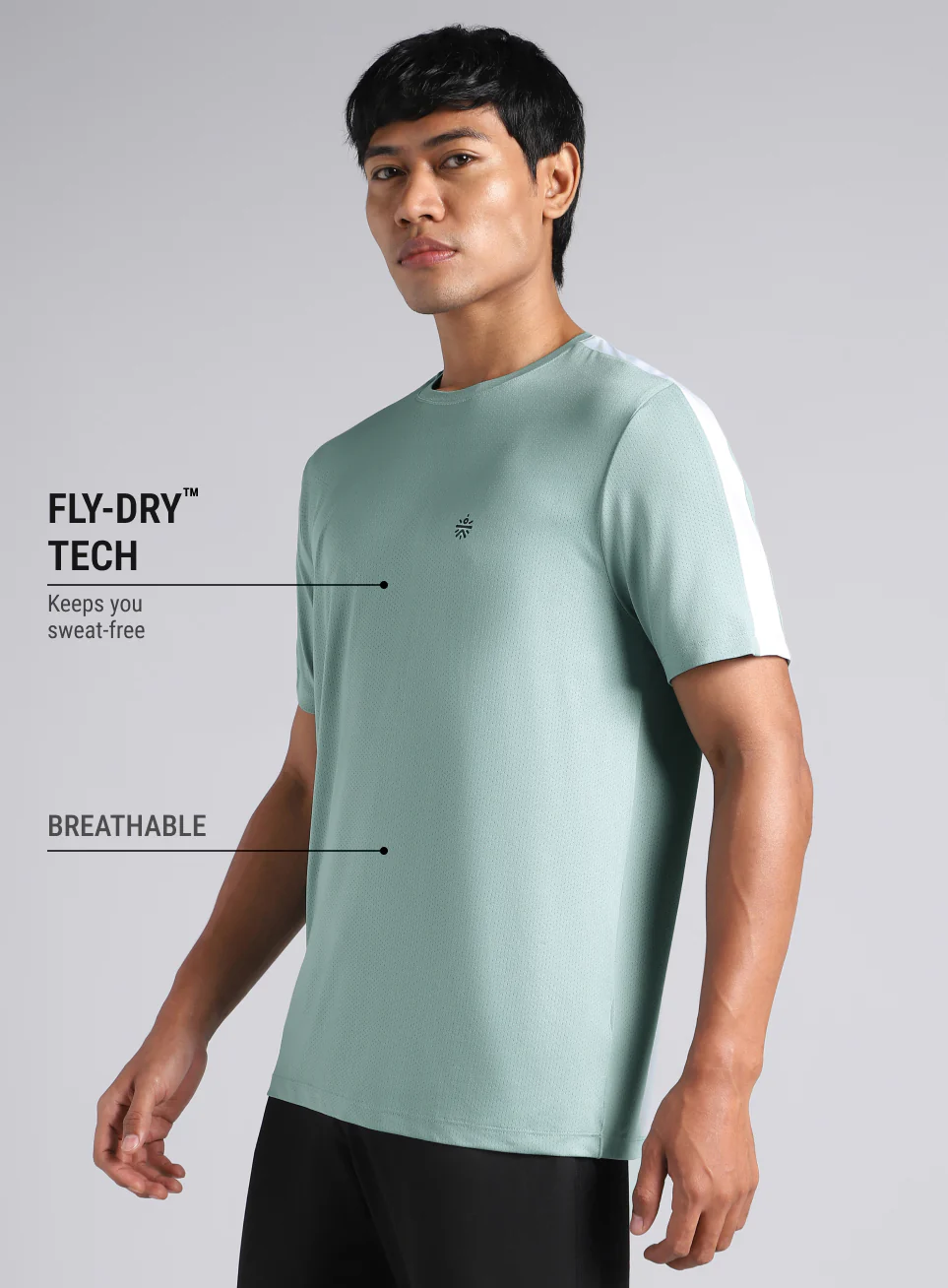 Men's Sea Green Pop Active T-shirt - Image 5