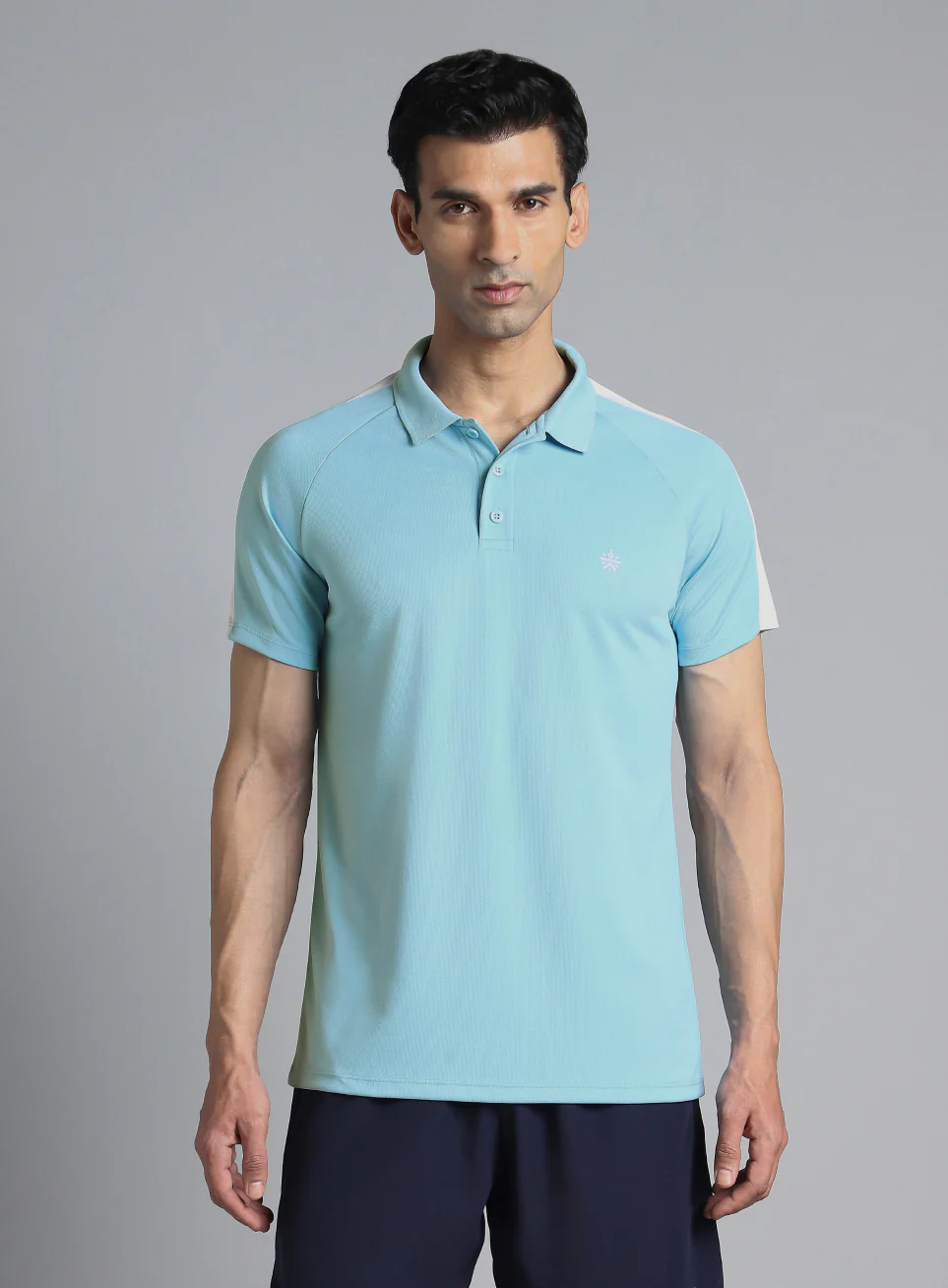 Men's Sky Blue Performance Essential Polo T-shirt - Image 4