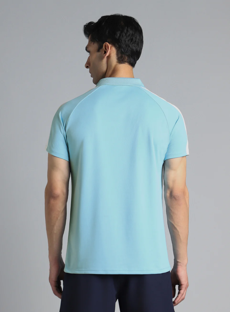 Men's Sky Blue Performance Essential Polo T-shirt - Image 6