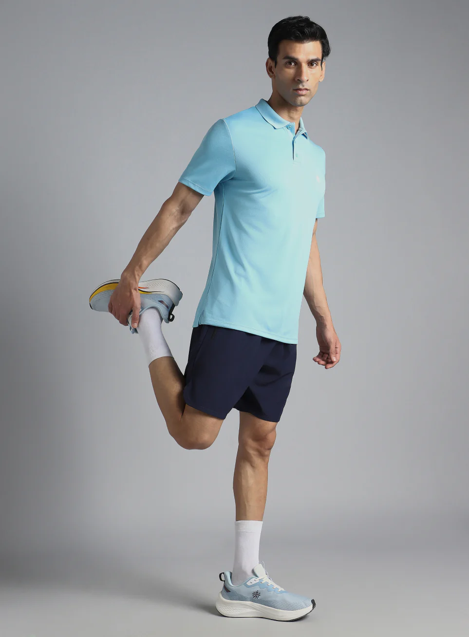 Men's Sky Blue Performance Polo T-shirt - Image 2